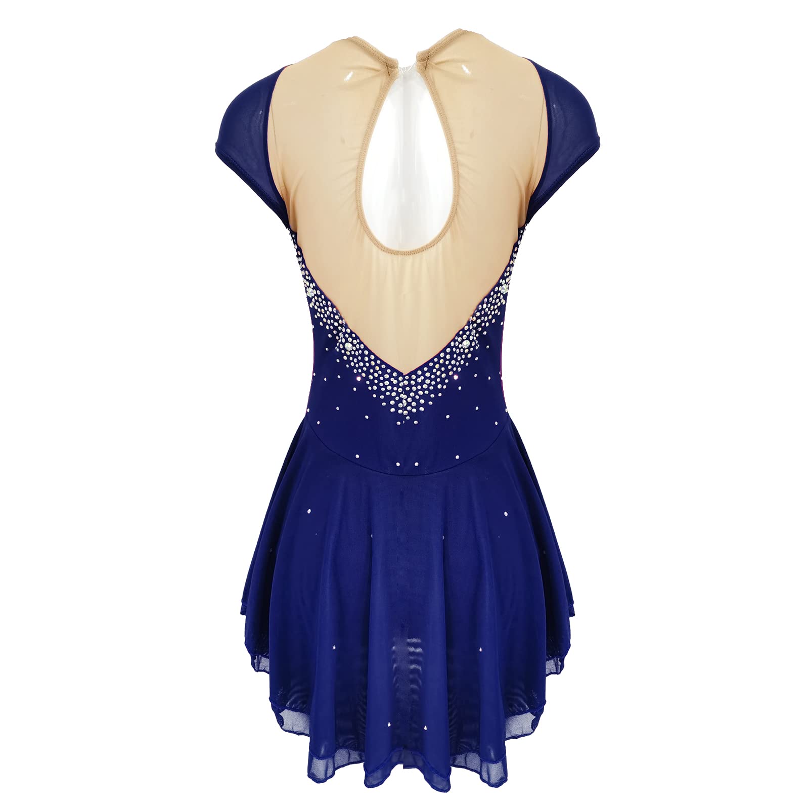LIUHUO Sparkling Ice Skating Dress for Girls & Women - Rhinestone Competition Dance Costume for Kids - Perfect for Figure Skating, Performances & Recitals