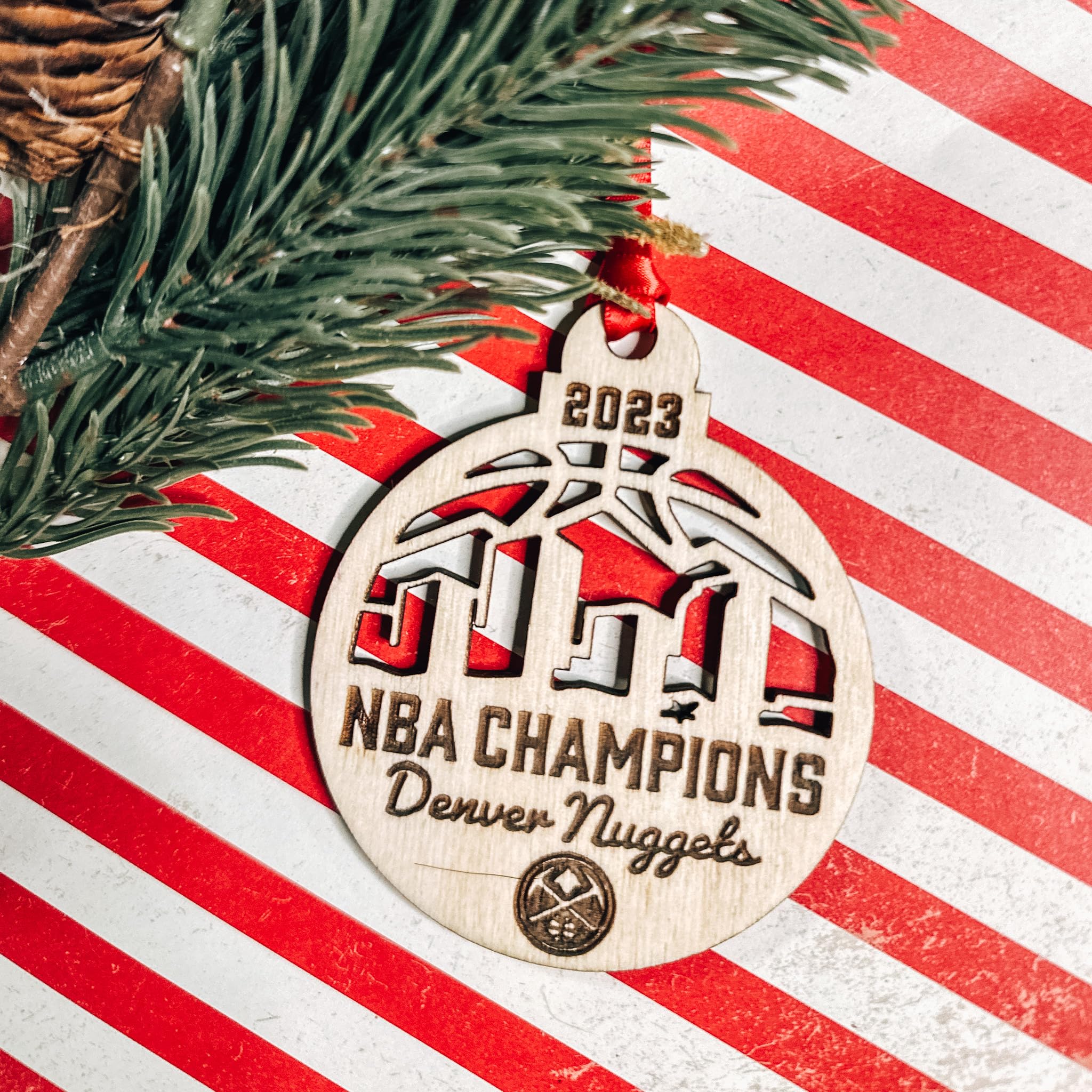 Denver Nuggets NBA Championship Christmas Ornament - Basketball Tree Decor for Fans
