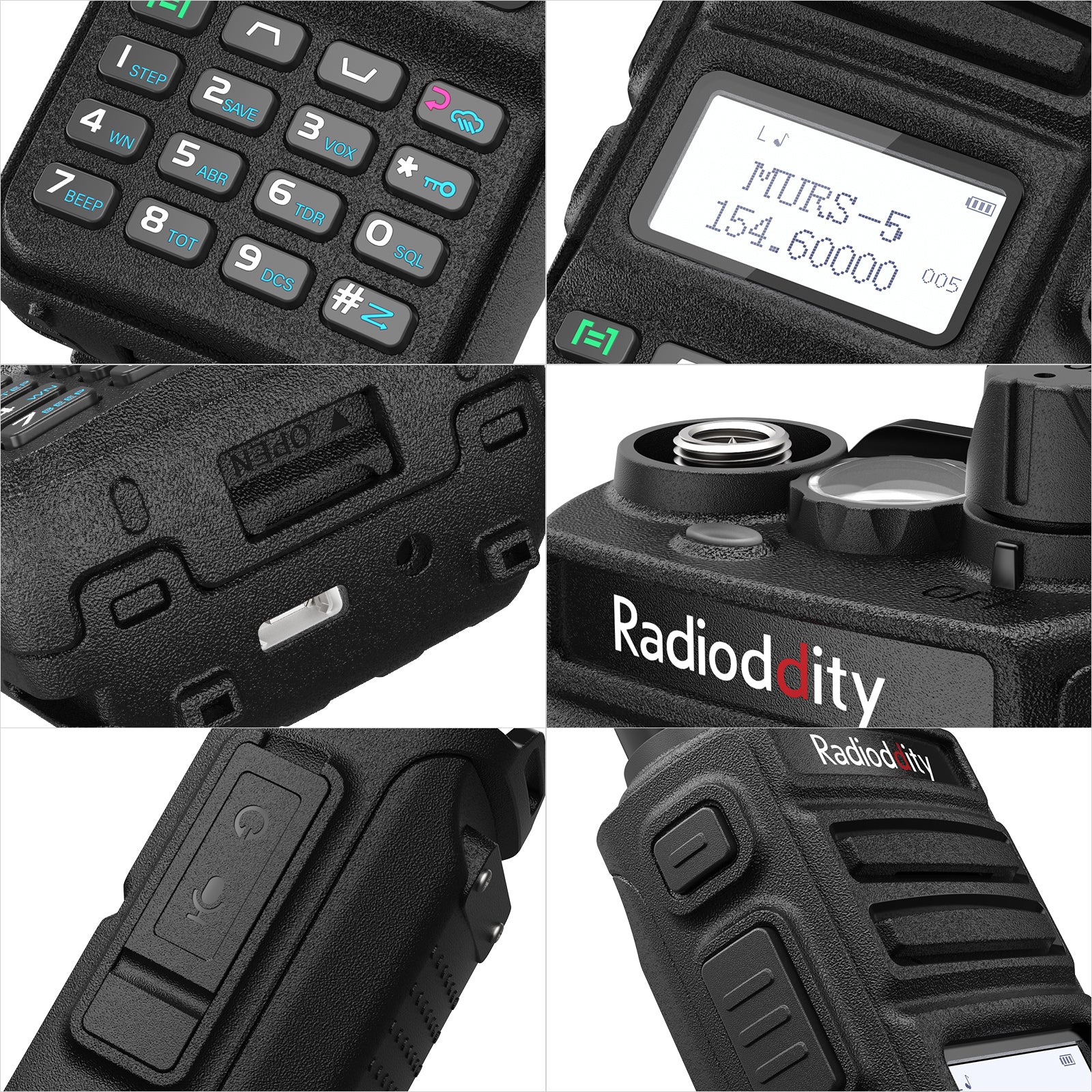 Radioddity MU 5 MURS Radio - 250 Channel License-Free Two-Way Walkie Talkie with USB-C Charging, Display Sync, VOX & NOAA Weather Alert - Perfect for Outdoor Adventures, Construction Sites & Emergency Communication