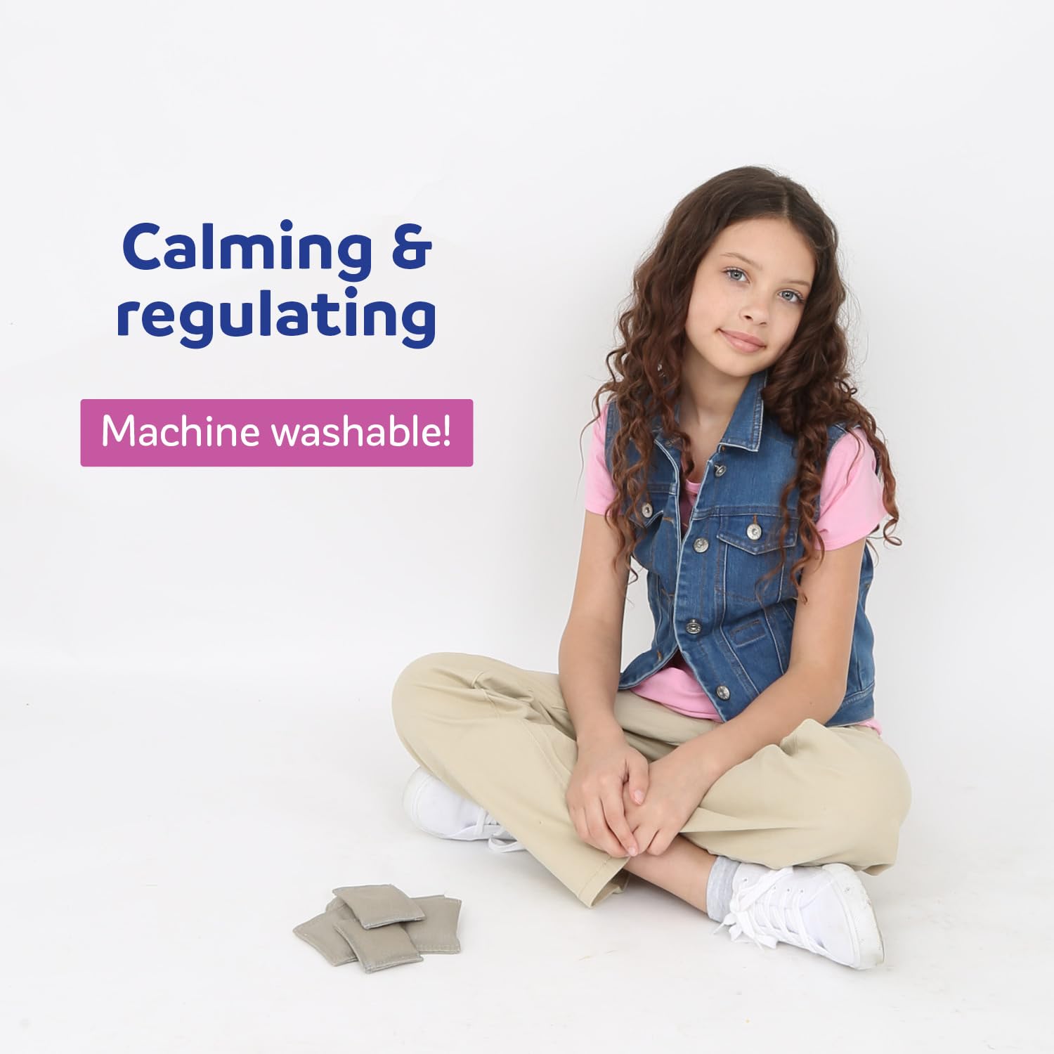 Kids Weighted Vest for Sensory Needs - Soothing Denim Weighted Vest for Children with Autism, ADHD & Anxiety - Large Size for Comfort & Focus - Perfect for School, Therapy & Home Use
