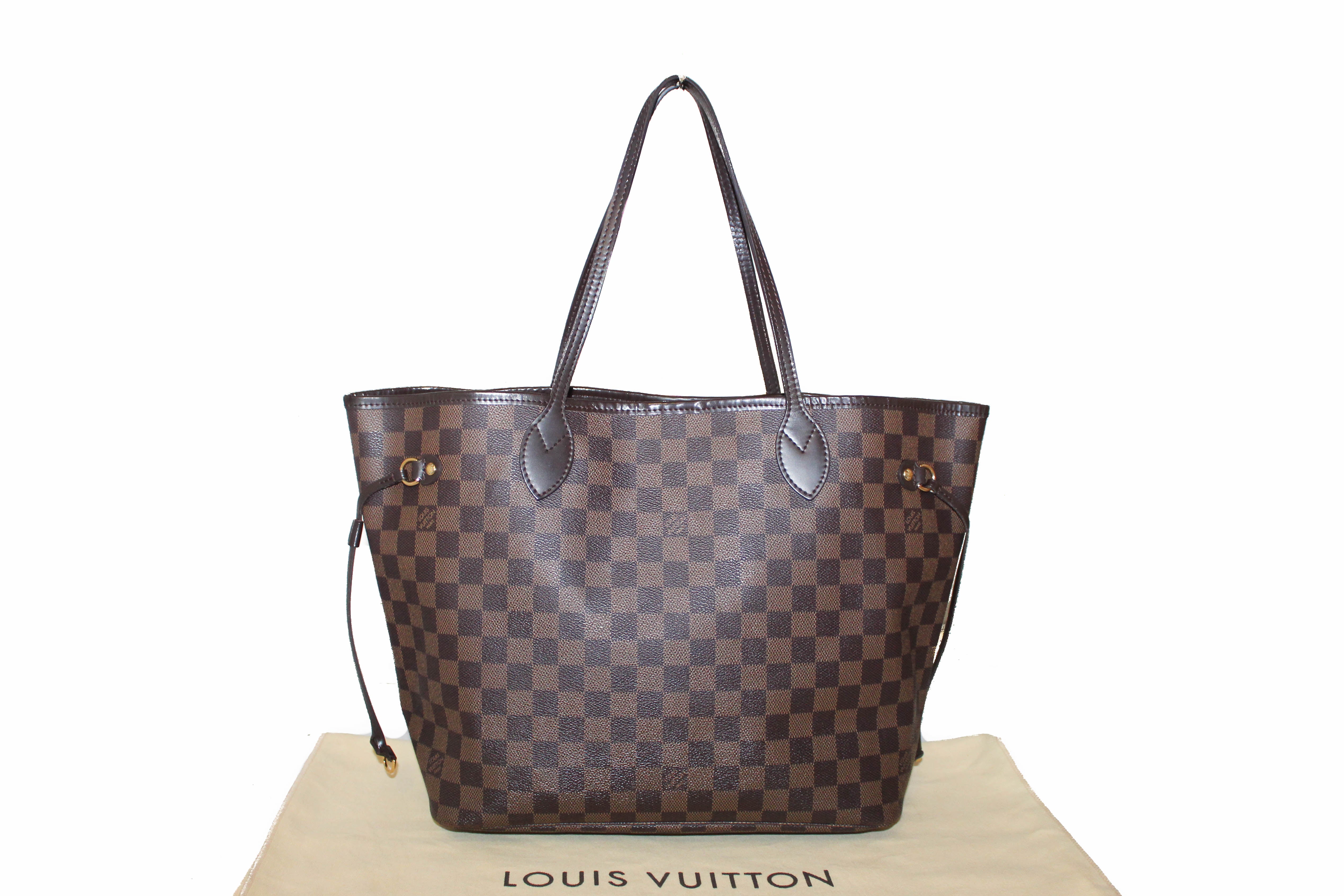 Authentic Louis Vuitton Damier Ebene Neverfull MM Tote Shoulder Bag - Luxury Designer Handbag for Women, Perfect for Work, Travel & Everyday Use