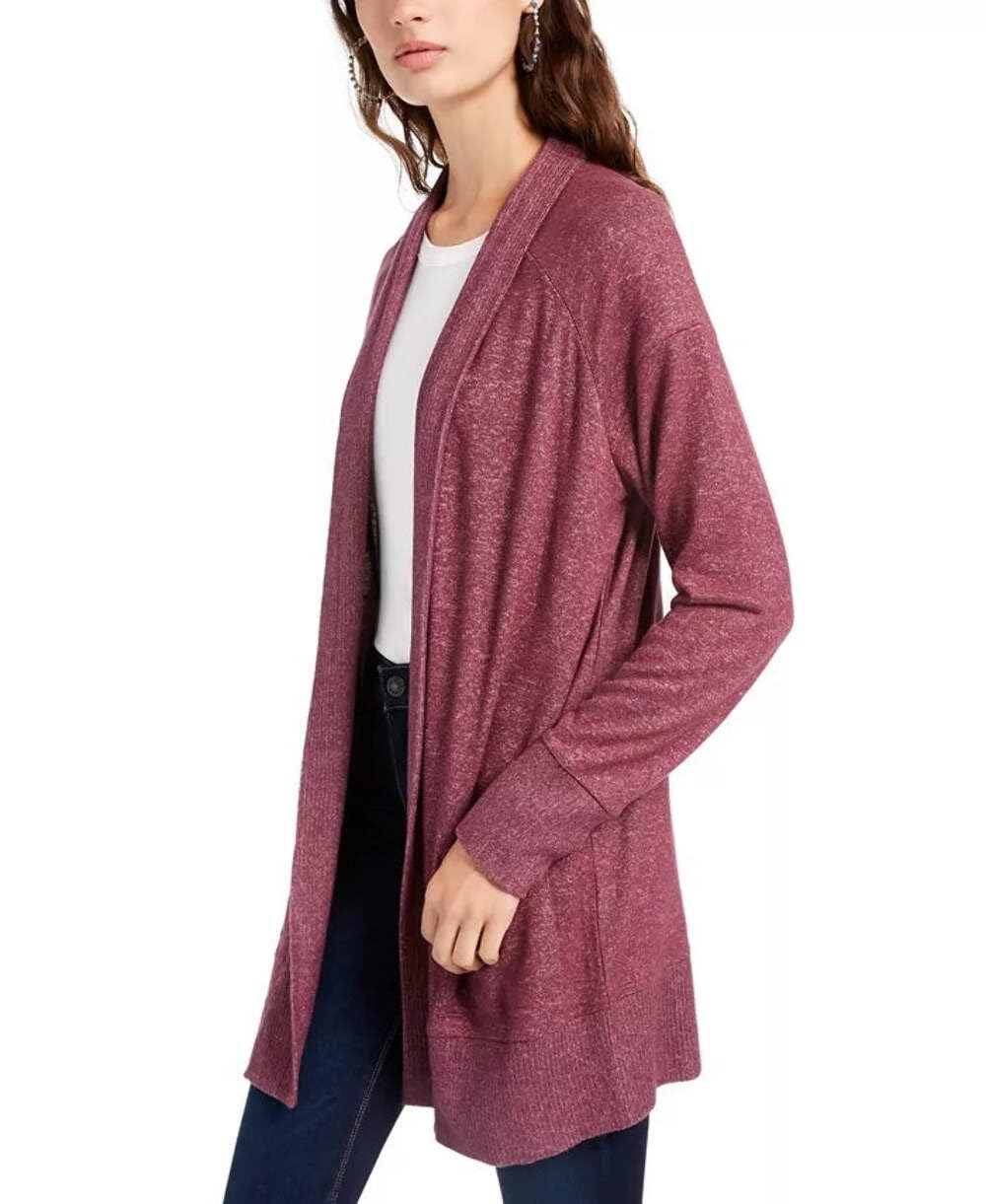 Juniors' Cozy Cardigan Sweater - Soft Purple Knitwear for Girls (Size XS) | Perfect for School, Casual Wear & Layering Outfits