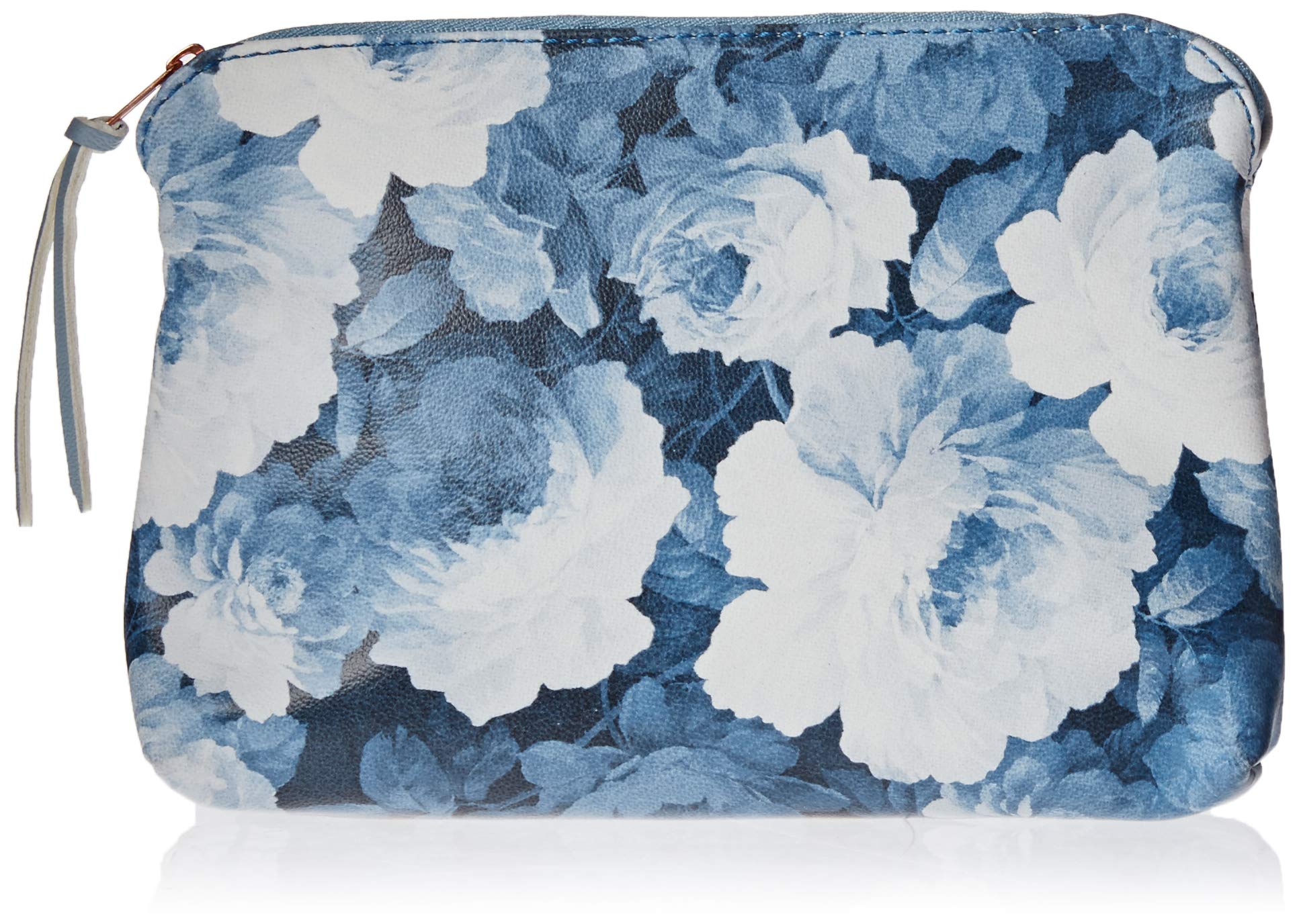Fringe Cr Indigo Rose Faux Leather Makeup Pouch (816001) - Stylish Cosmetic Bag for Travel, Gym & Everyday Use