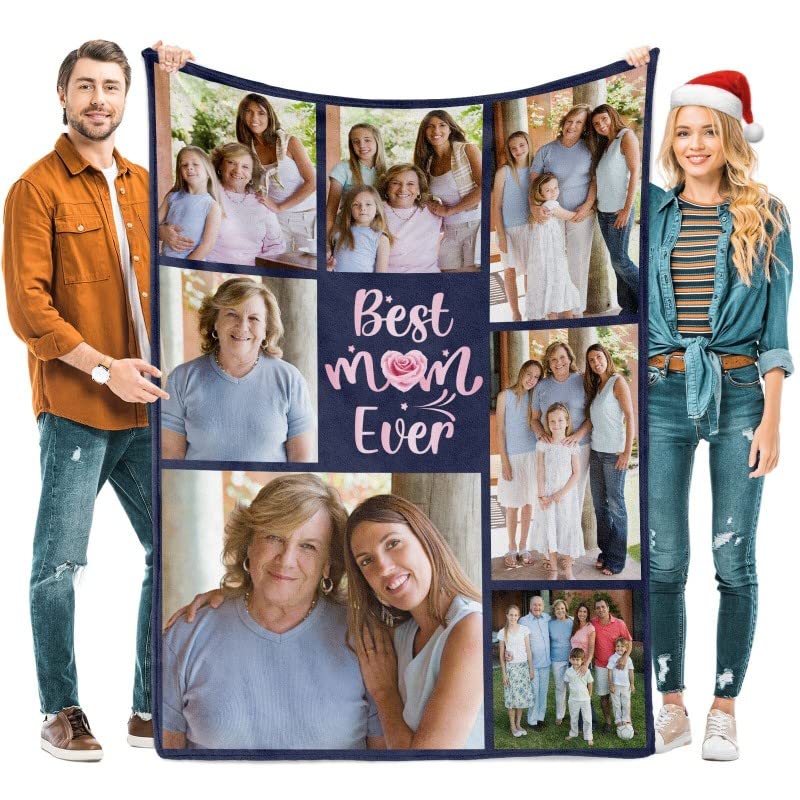 **Personalized Photo Blanket for Women - Custom Retirement Gift for Mom, Her - Soft Flannel Throw with Text & Pictures - 30x40 inches (70x100cm) - Great for Christmas, Get Well Soon, or Special Occasions**