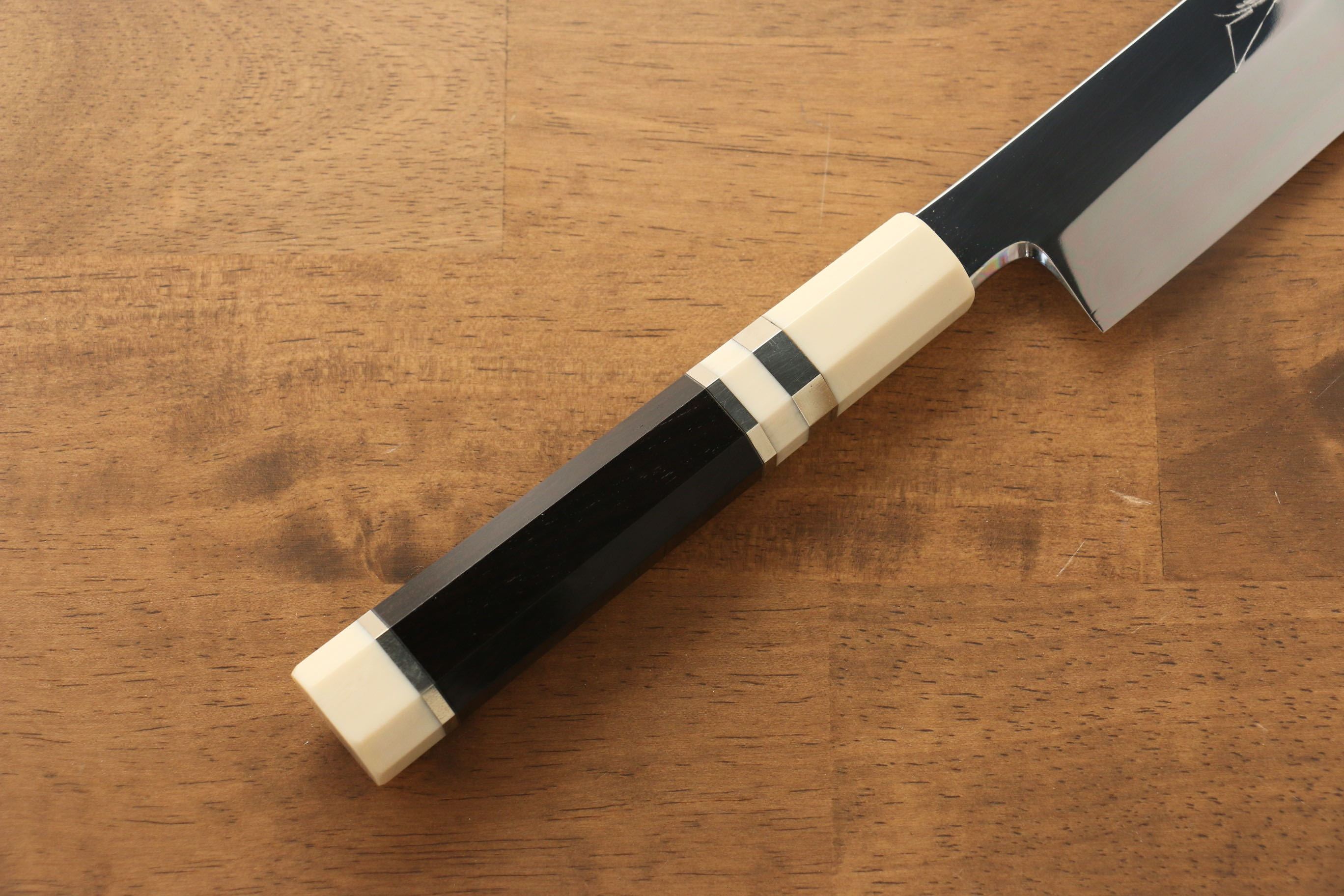 Premium Jikko Silver Steel No.3 Sakimaru Yanagiba 300mm Japanese Sushi Knife - Ebony Wood Handle with Decorative Ring - Perfect for Sushi Chefs & Professional Kitchen Use