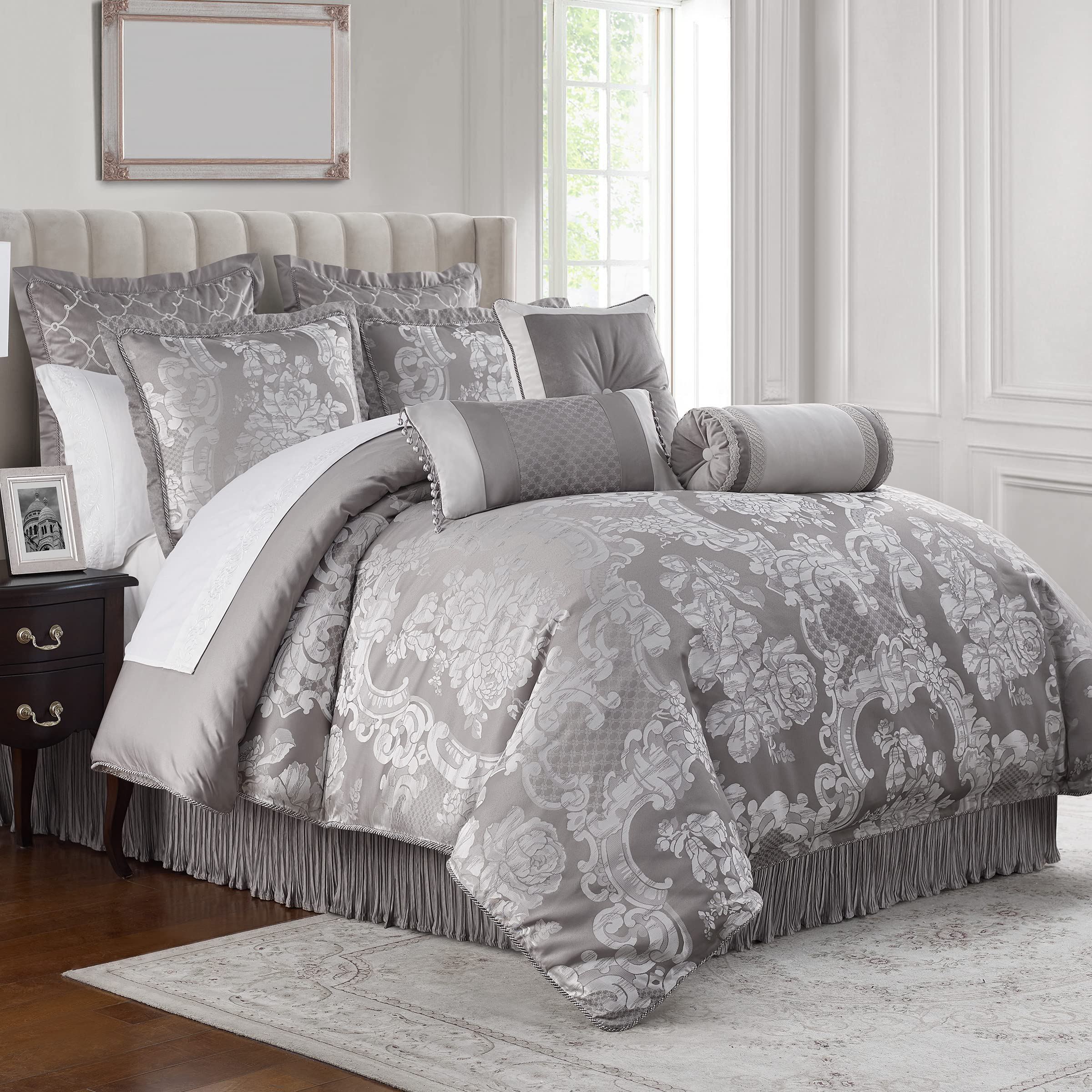 WATERFORD Princess King Comforter Set 6-Piece - Luxurious Mocha Brown Bedding Collection for Master Bedroom & Guest Room