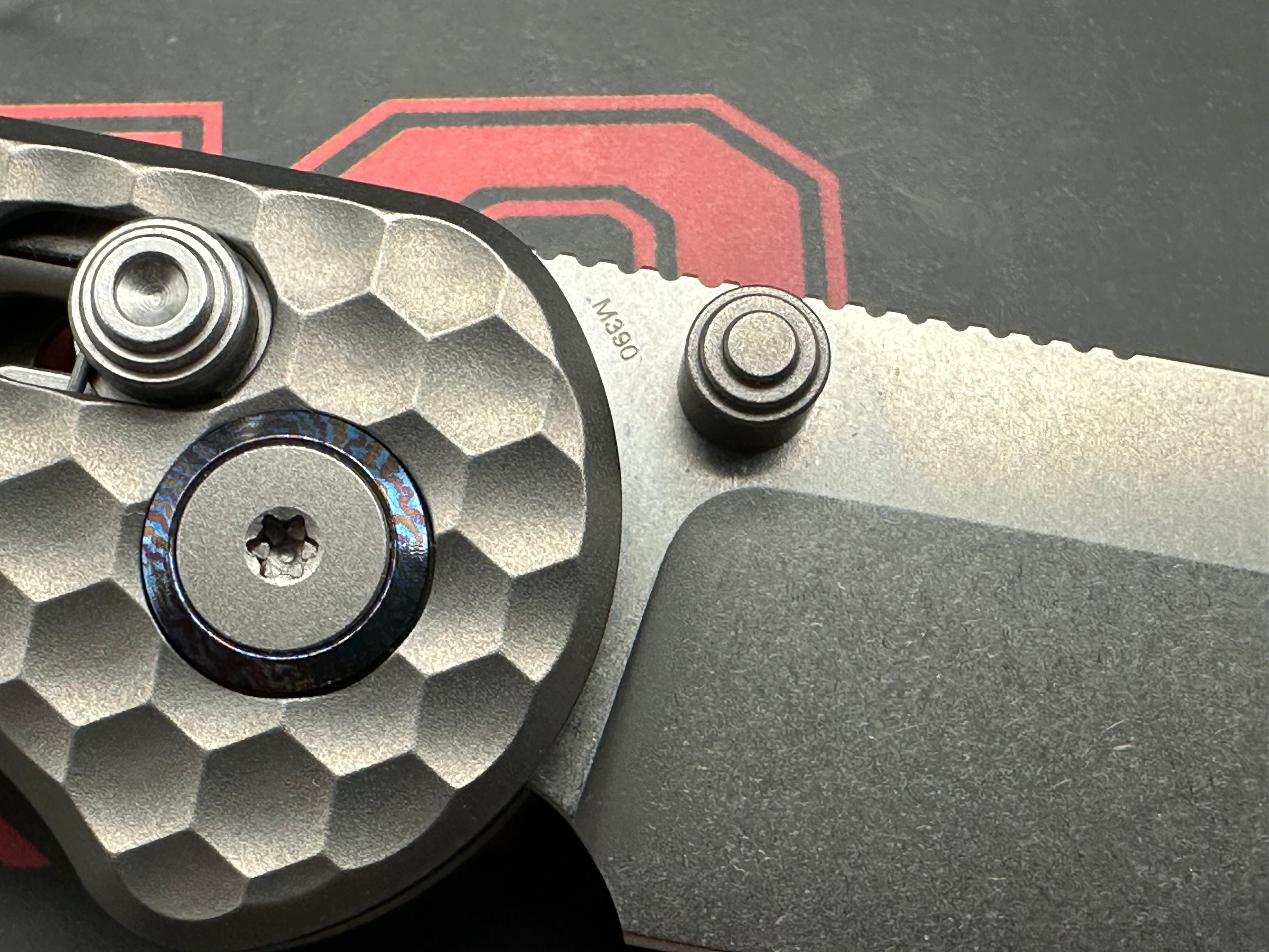 Premium Geo Knife - Ethereal Cutter Folding Pocket Knife with Axis Lock | Gray 6AL4V Titanium Handle & 3.03