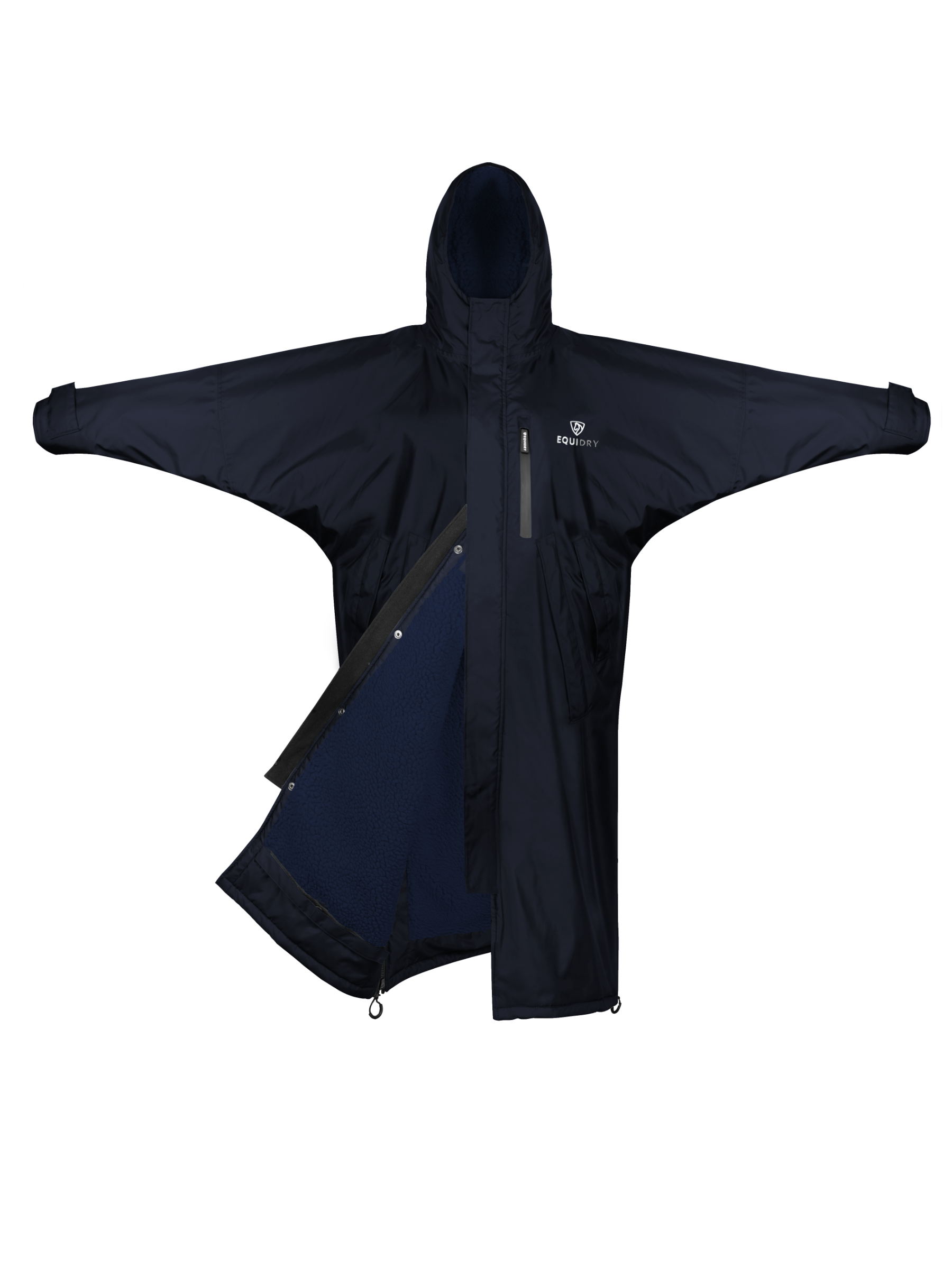 Evolution Men's Thick Fleece Hooded Sweatshirt - Warm Winter Pullover with Fixed Hood in Navy Blue | Cozy Lounge Wear & Outdoor Activities