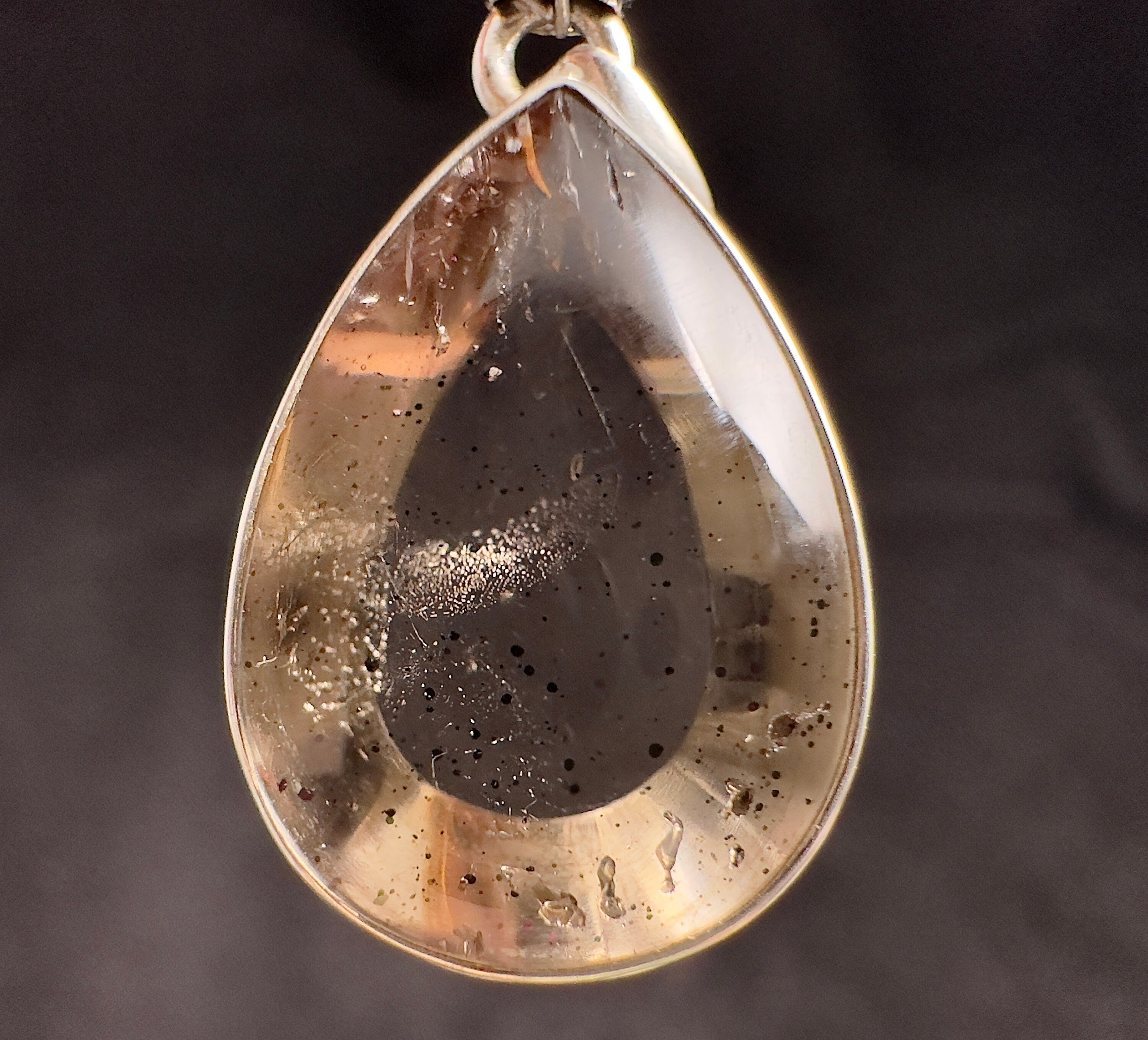 Rare Pink Fire Quartz Crystal Pendant - Covellite Gemstone in Open Back Sterling Silver Bezel, Hand-Polished Jewelry for Women | Perfect for Gifts, Weddings & Special Occasions