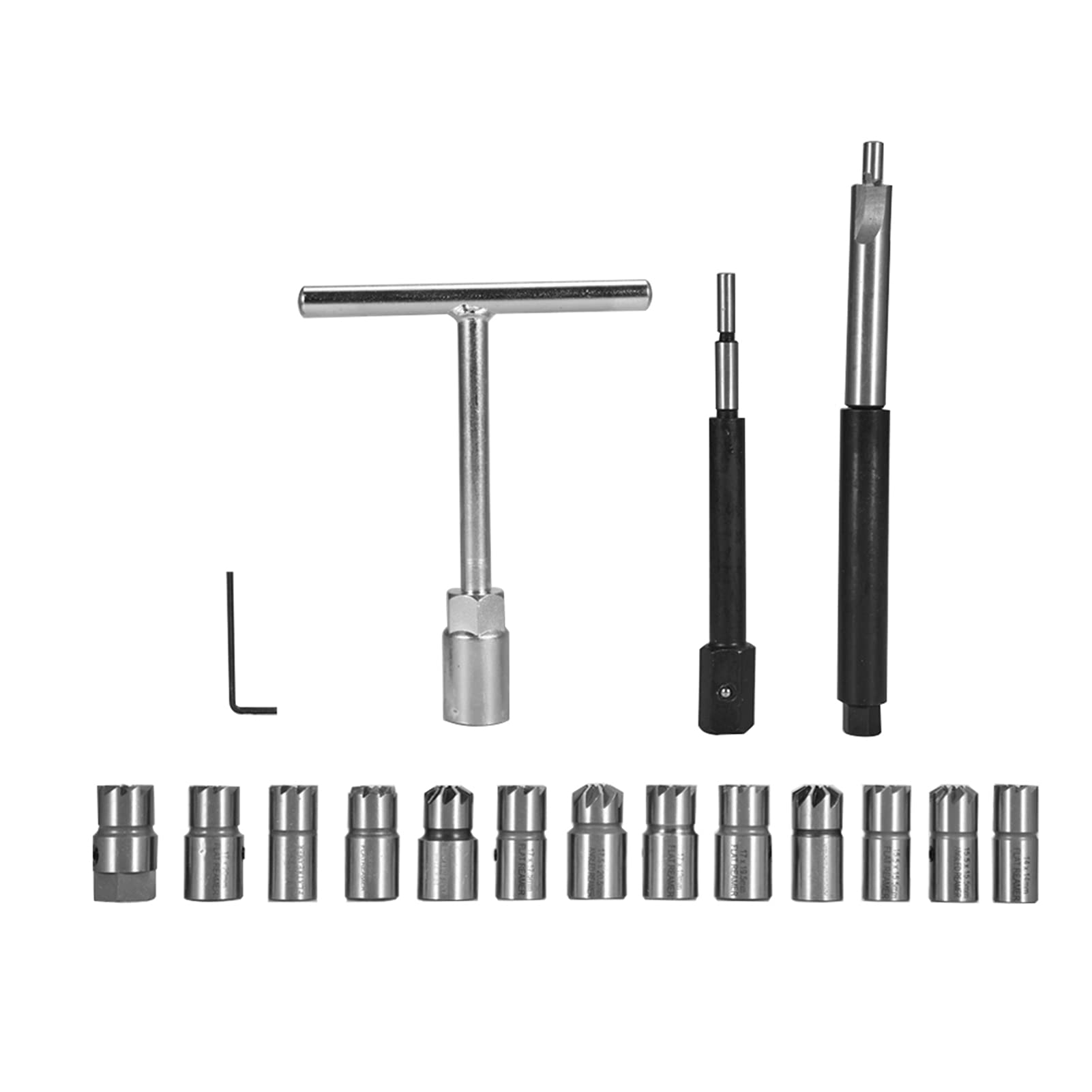17-Piece Injector Seat Cutter Tool Kit - Professional Fuel Injector Remover & Repair Set for Automotive Garage | Perfect for Diesel & Gas Engine Maintenance, Valve Seat Cutting & Fuel System Repair