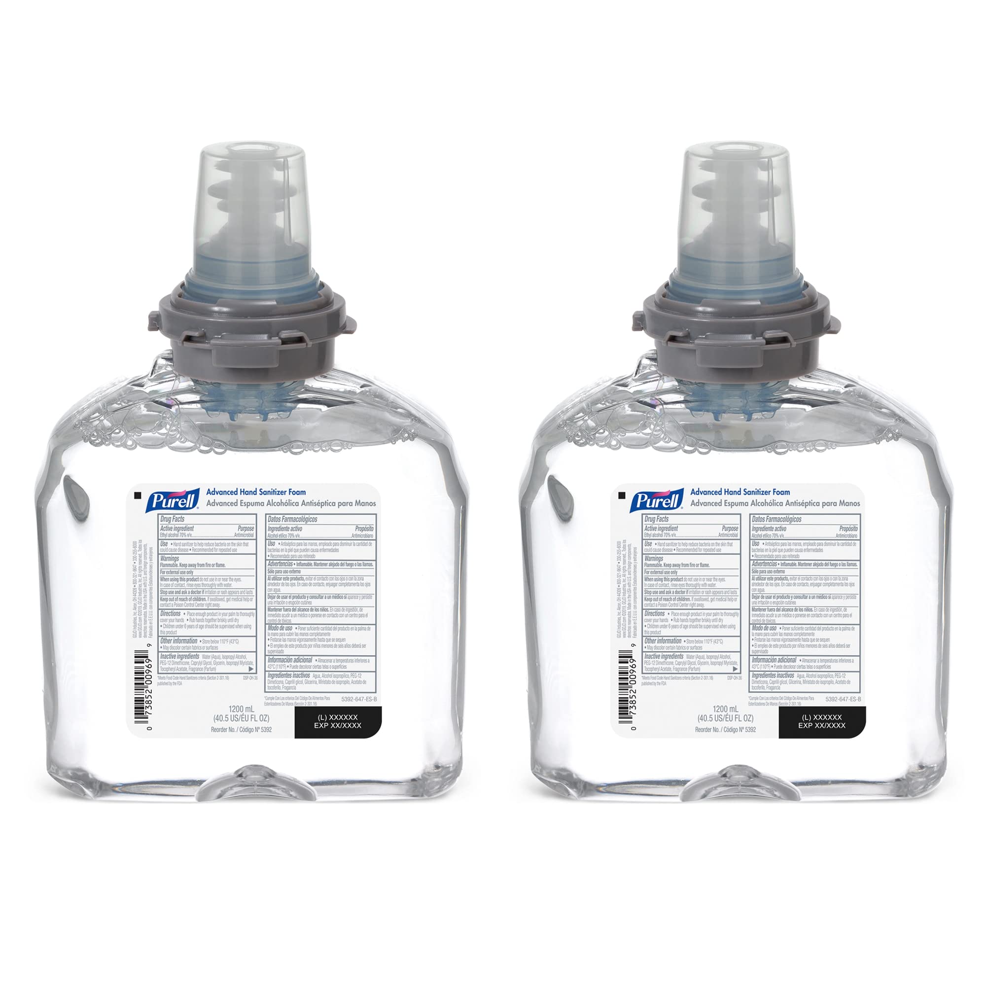 Purell Advanced Hand Sanitizer Foam Refill, 1200 mL (Pack of 2) - Clean Scent, Alcohol-Based Sanitizer for Touch-Free Dispensers | Ideal for Offices, Schools, Hospitals & Public Spaces
