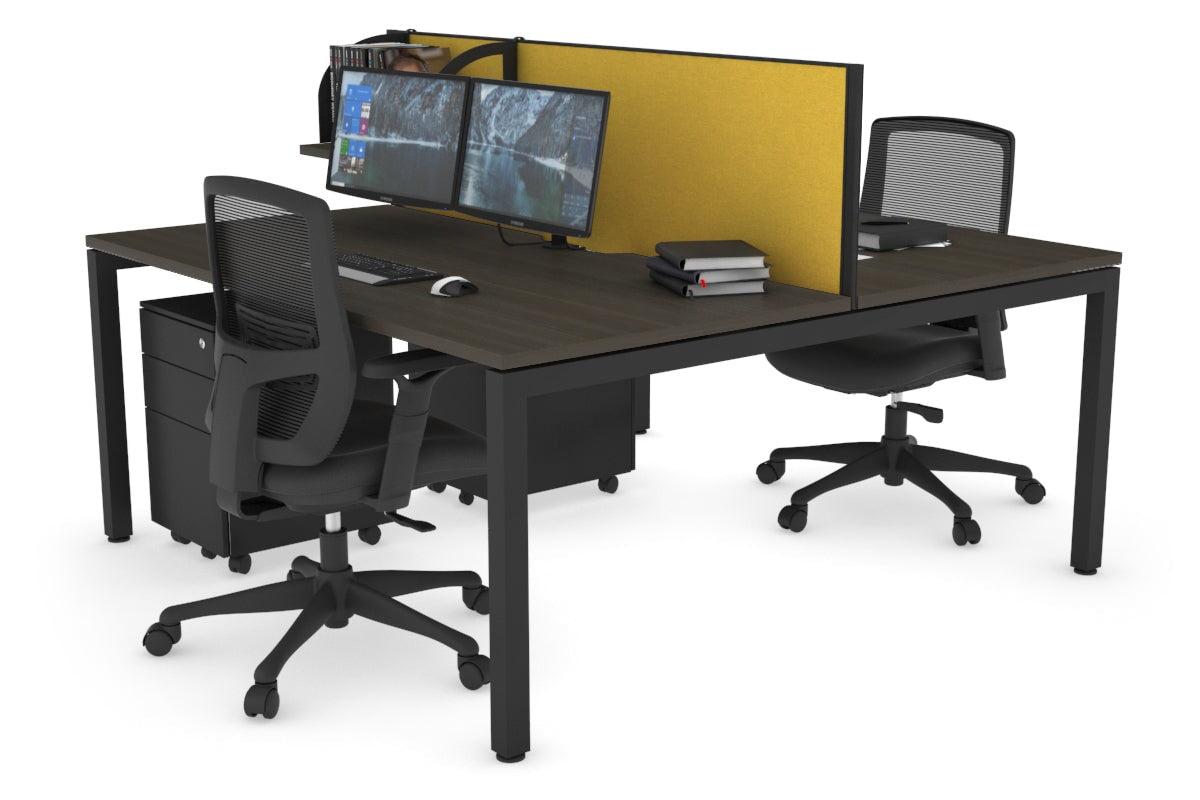 Quadro Square Legs 2 Person Office Workstation Desk - 1400L x 800W with Cable Management Scallop - Perfect for Shared Workspaces & Home Offices