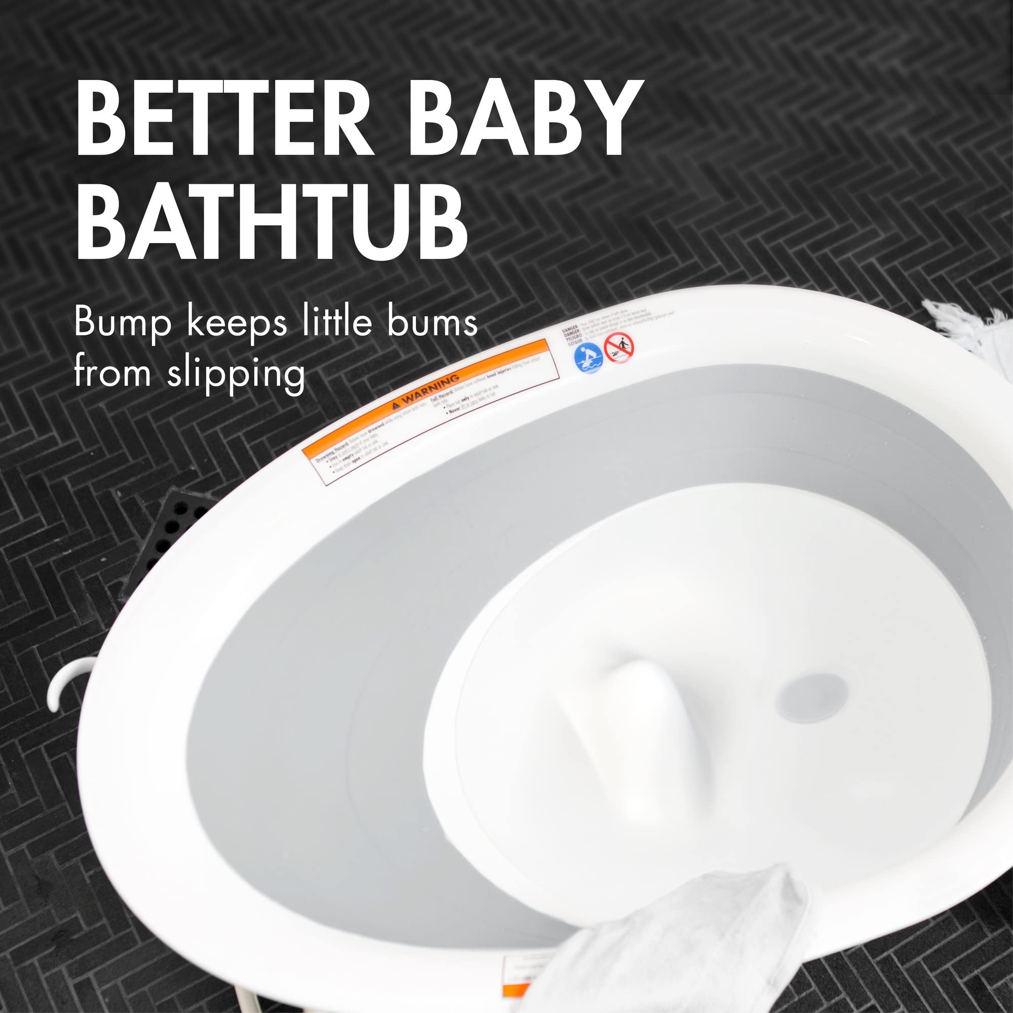 Boon Naked Collapsible Baby Bathtub - Portable Adjustable 2-Position Infant Tub for Newborns & Toddlers (0-18 Months) - Space-Saving Foldable Design for Travel & Home Use - Lightweight & Easy Storage - Perfect for Bath Time, Camping & Small Spaces - Gray