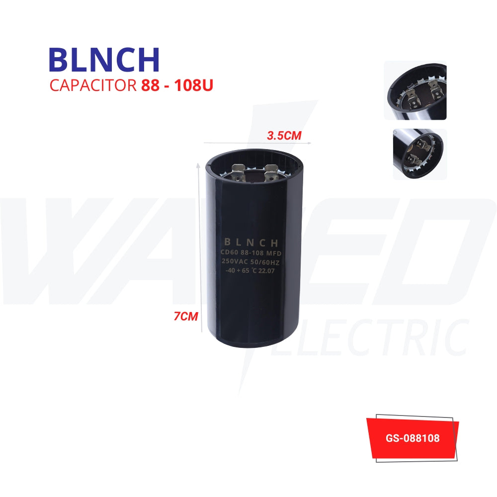 088 108UF BLNCH Capacitor - High Performance Electronic Component for Circuit Boards, Power Supplies & DIY Projects