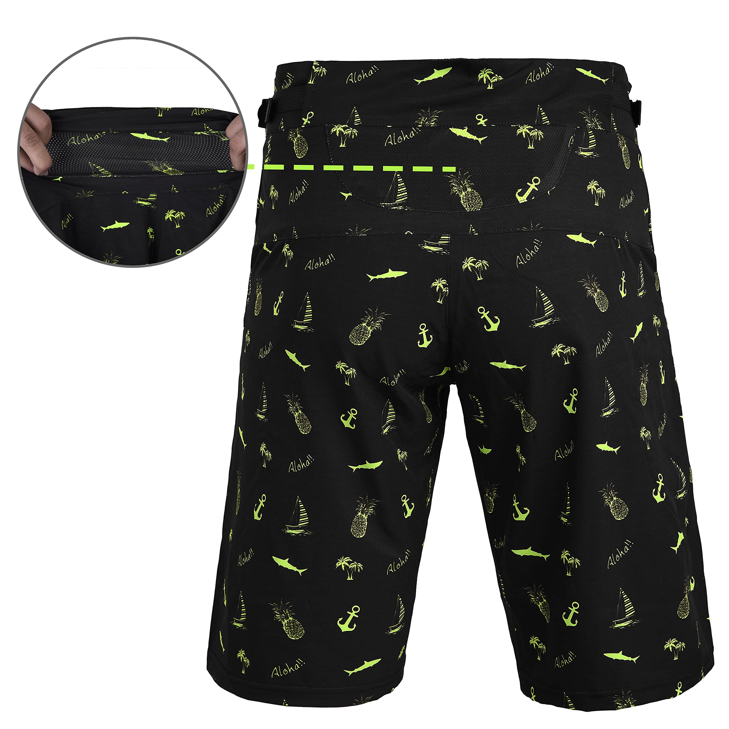 SPARX Men's Mountain Bike Shorts - Padded MTB Cycling Shorts with Stretch & Loose-Fit Design for Comfortable Trail Riding & Biking Adventures