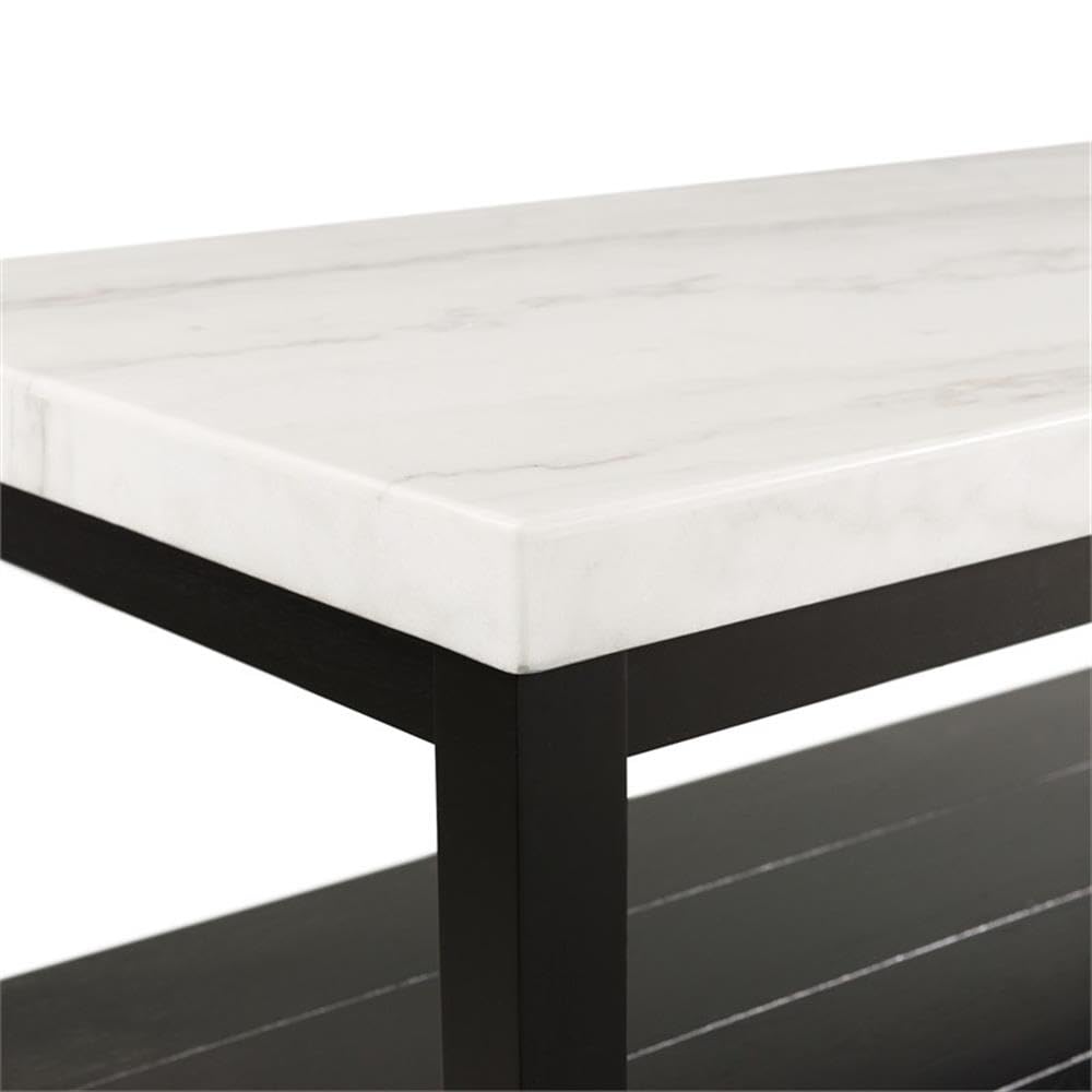 Picket House Furnishings Evie Wood Frame & Marble Top Console Table - White/Black - Elegant Entryway & Hallway Furniture for Modern Home Decor