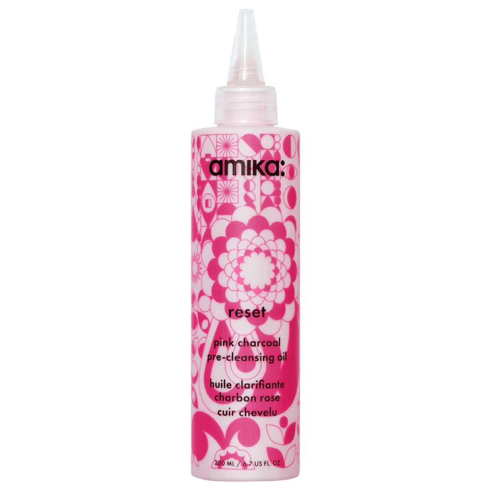 Amika Reset Pink Charcoal Scalp Cleansing Oil - 6.7 oz Detoxifying Treatment for Dry, Itchy Scalp | Sulfate-Free, Vegan Hair Care for Deep Cleansing & Hydration | Perfect for Post-Workout, Travel & Daily Scalp Refresh