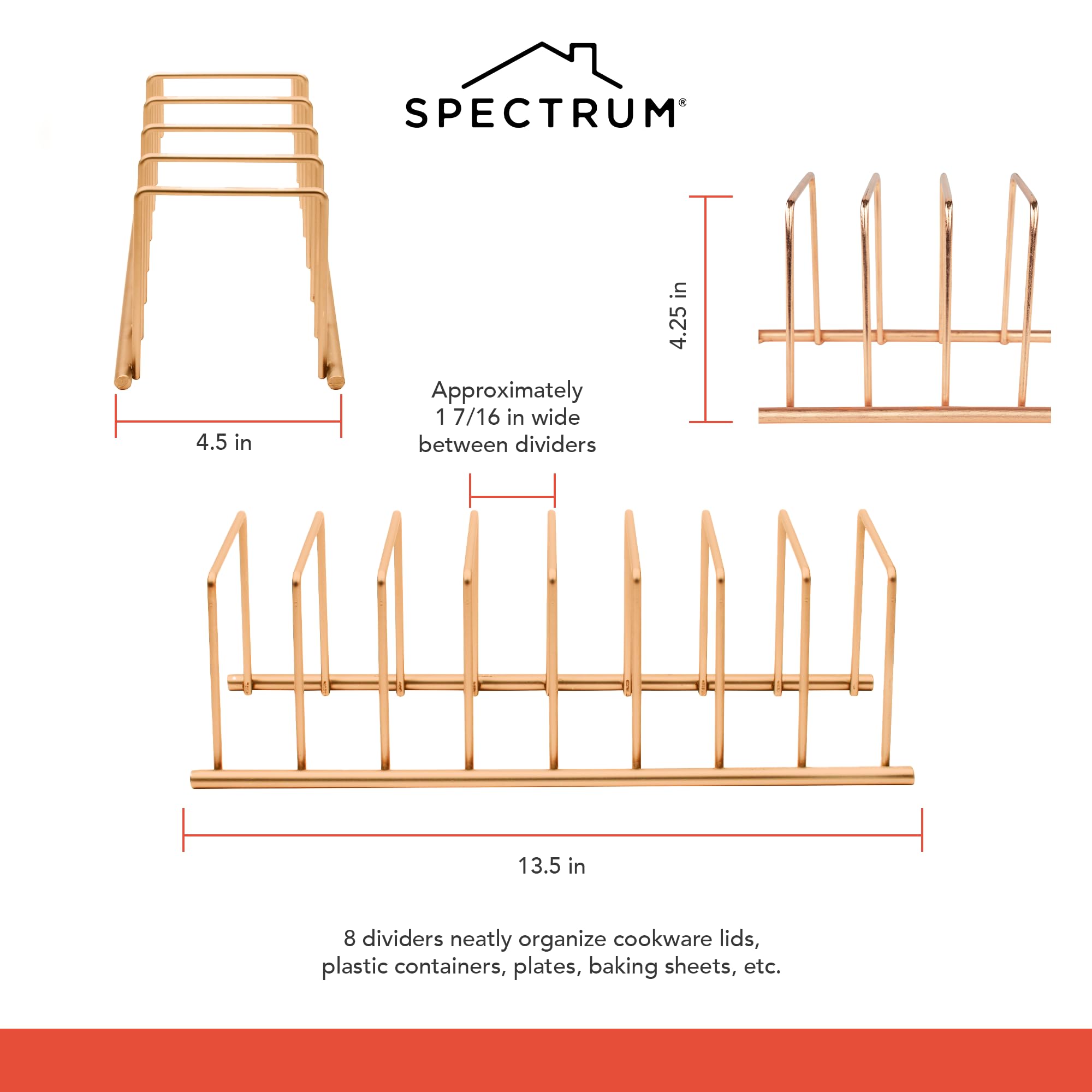 Copper Euro Kitchen Dish Drying Rack - Space Saving Countertop Dish Drainer for Pots, Pans, Plates, Cutting Boards & Serving Trays - Perfect for Small Kitchens, Apartments & RV Use