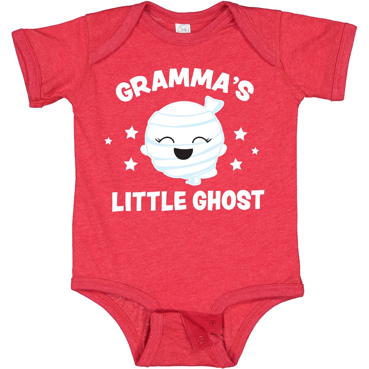 Inktastic Cute Gramma's Little Ghost with Stars Baby Bodysuit - Soft Cotton Onesie for Newborns & Infants - Perfect for Halloween, Family Photos & Everyday Wear
