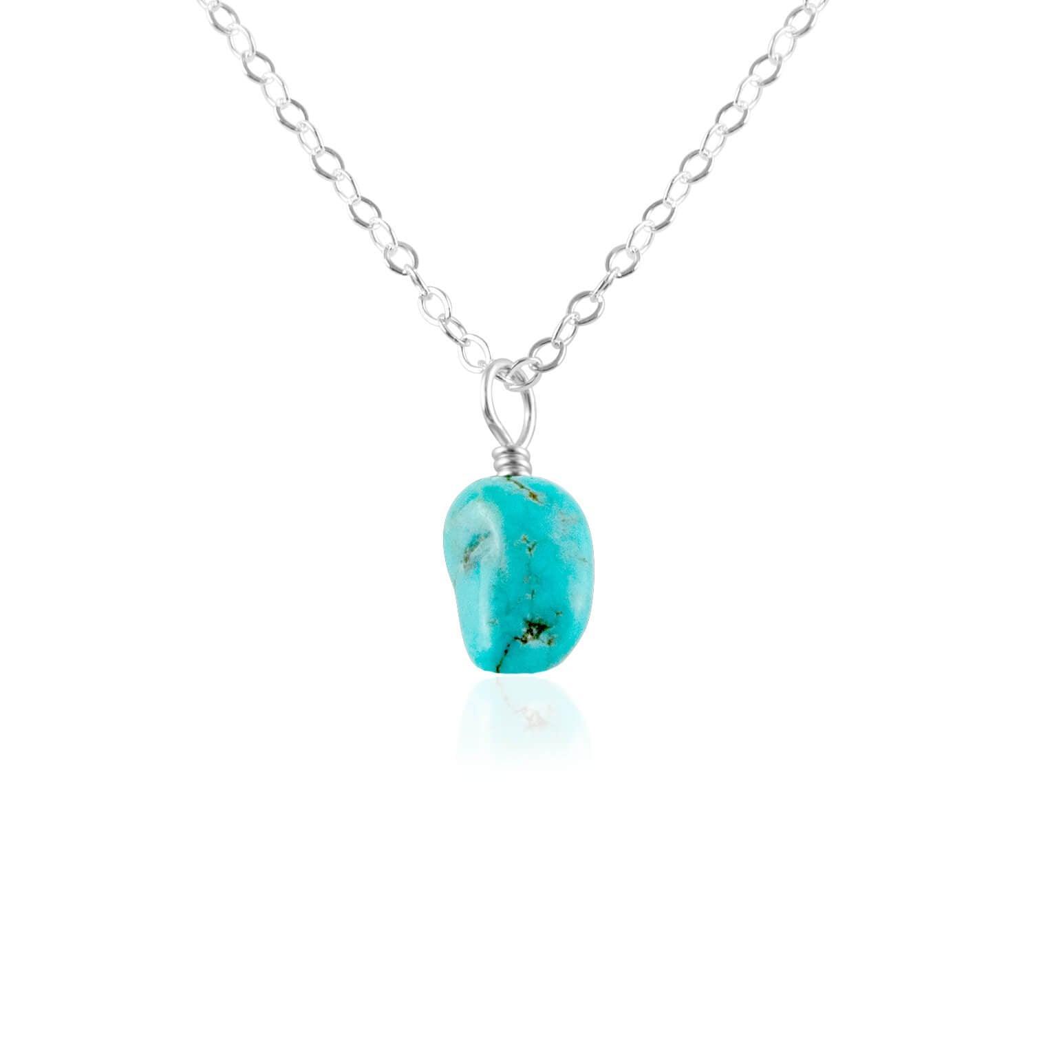 Natural Tiny Raw Turquoise Pendant Necklace for Women - Handmade Boho Jewelry for Everyday Wear & Gift Giving
