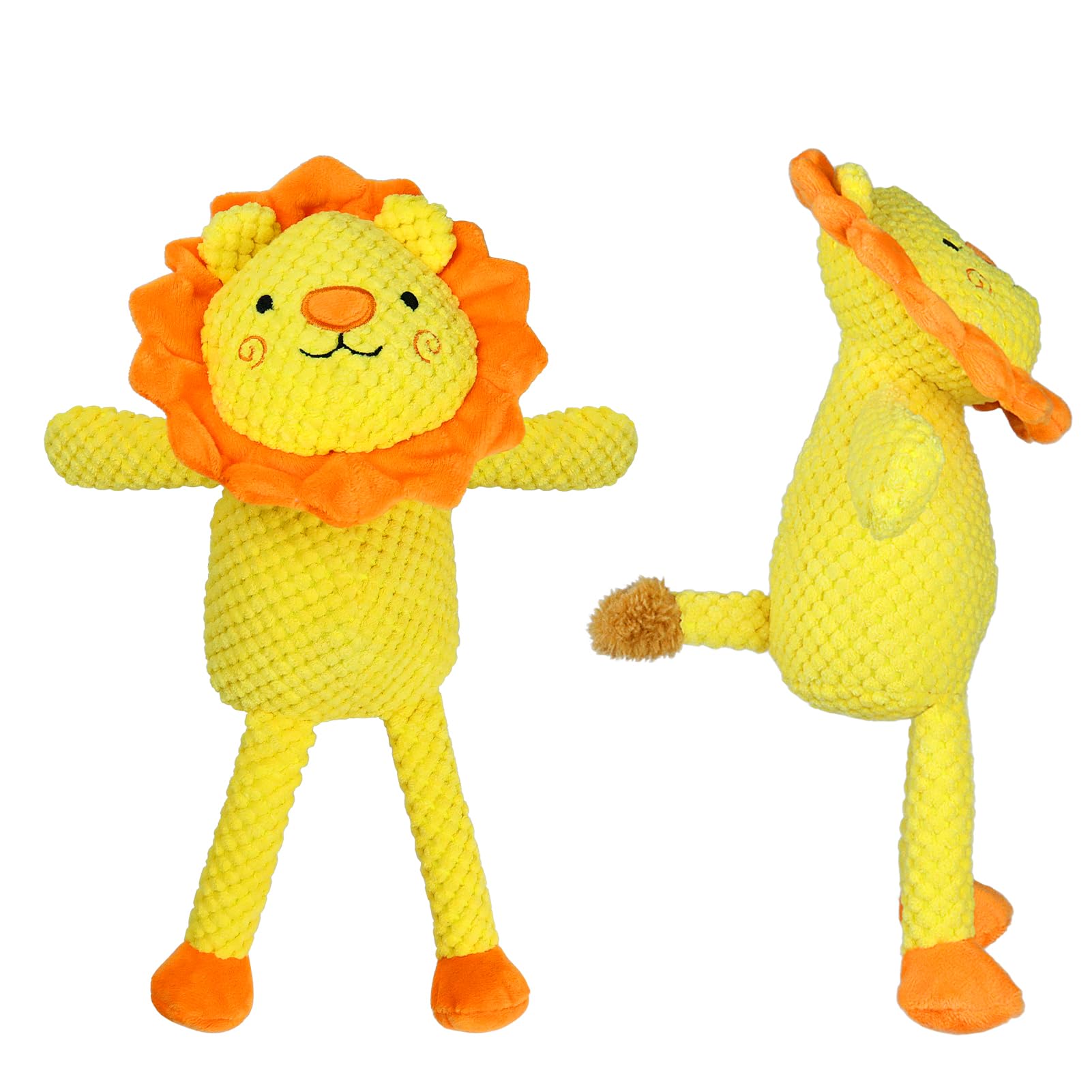 Durable Squeaky Plush Lion Dog Toy with Crinkle Paper - Interactive Chew Toy for Puppies & Small to Large Dogs - Perfect for Playtime, Training & Bonding