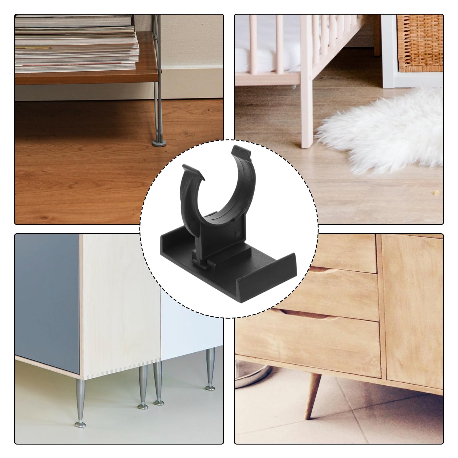 20pcs Adjustable Plastic Cabinet Leveler Toe Kick Clips - Screw-On Leveling Feet for Kitchen Cabinets & Furniture Legs | Durable Snap Connectors for Easy Installation | Perfect for Home Renovation & DIY Projects