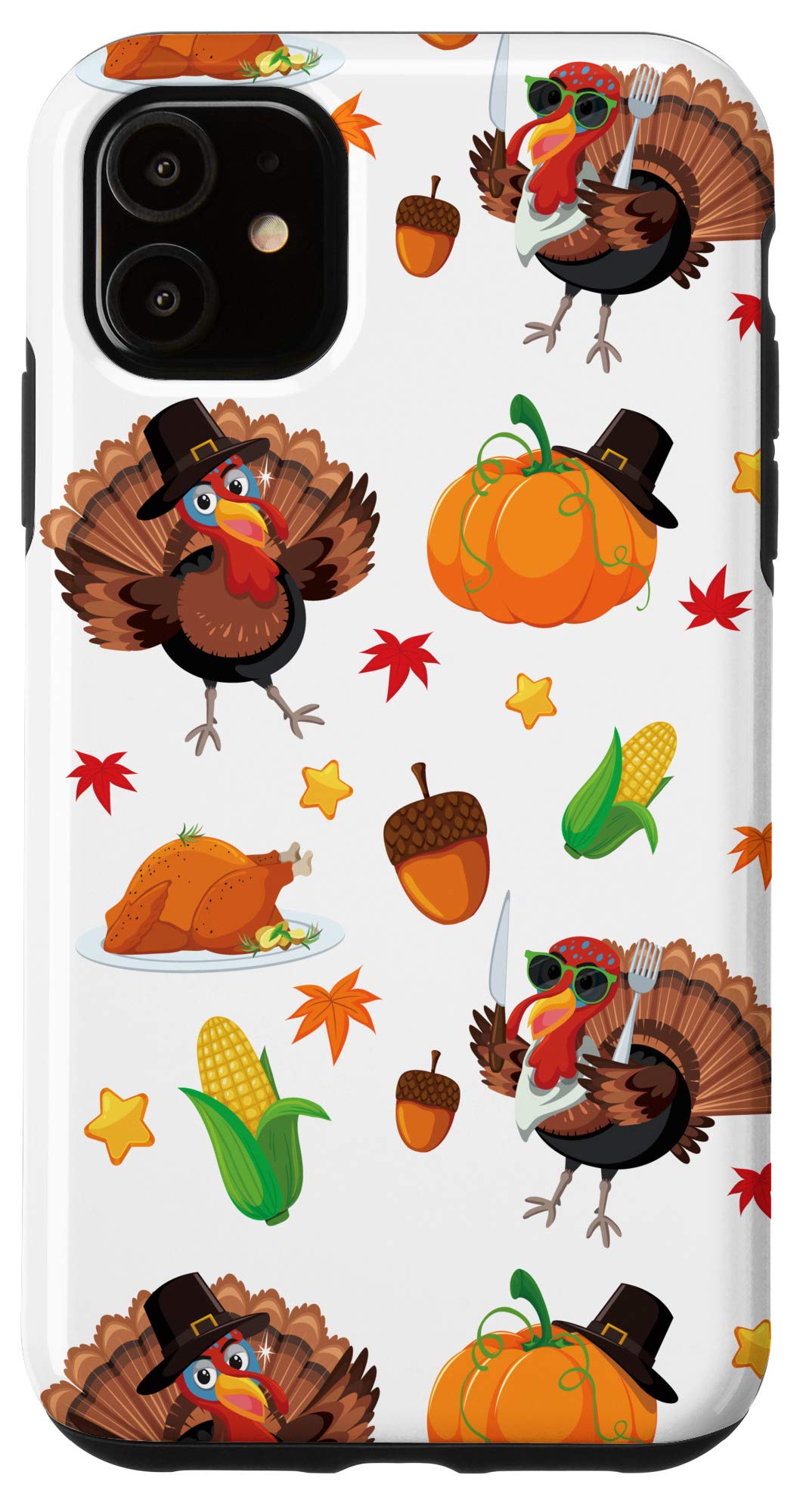 iPhone 11 Phone Case - Thanksgiving Turkey Pattern Design Protective Cover | Perfect for Holiday Gifts & Fall Season Protection