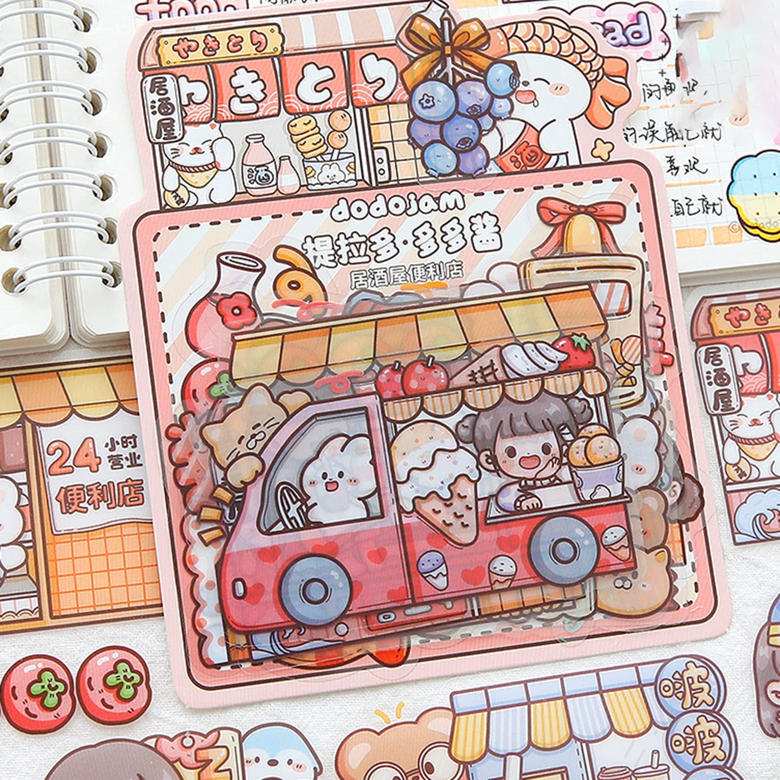 Meideli 40Pcs Cute Cartoon Stickers for Kids - Aesthetic Journal Stickers for Scrapbooking, DIY Planners, School Supplies & Stationery - Fun Decorative Stickers for Boys & Girls (Red) - Perfect for Bullet Journals, Notebooks, Gift Wrapping & Craft Projects