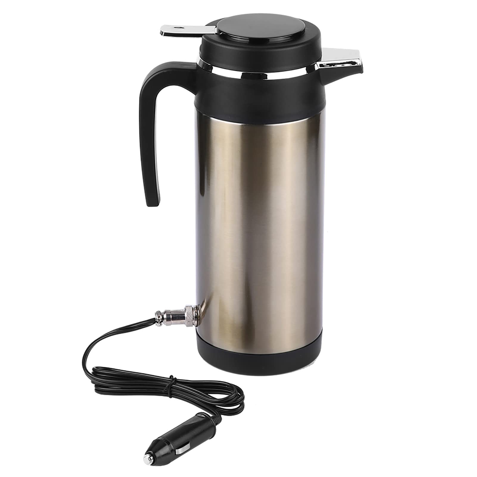 Acouto 12V Car Electric Kettle 1000ML Stainless Steel Portable Travel Kettle - Fast Heating Water Bottle for Coffee, Tea & Baby Formula - Perfect for Road Trips, Camping & Office Use