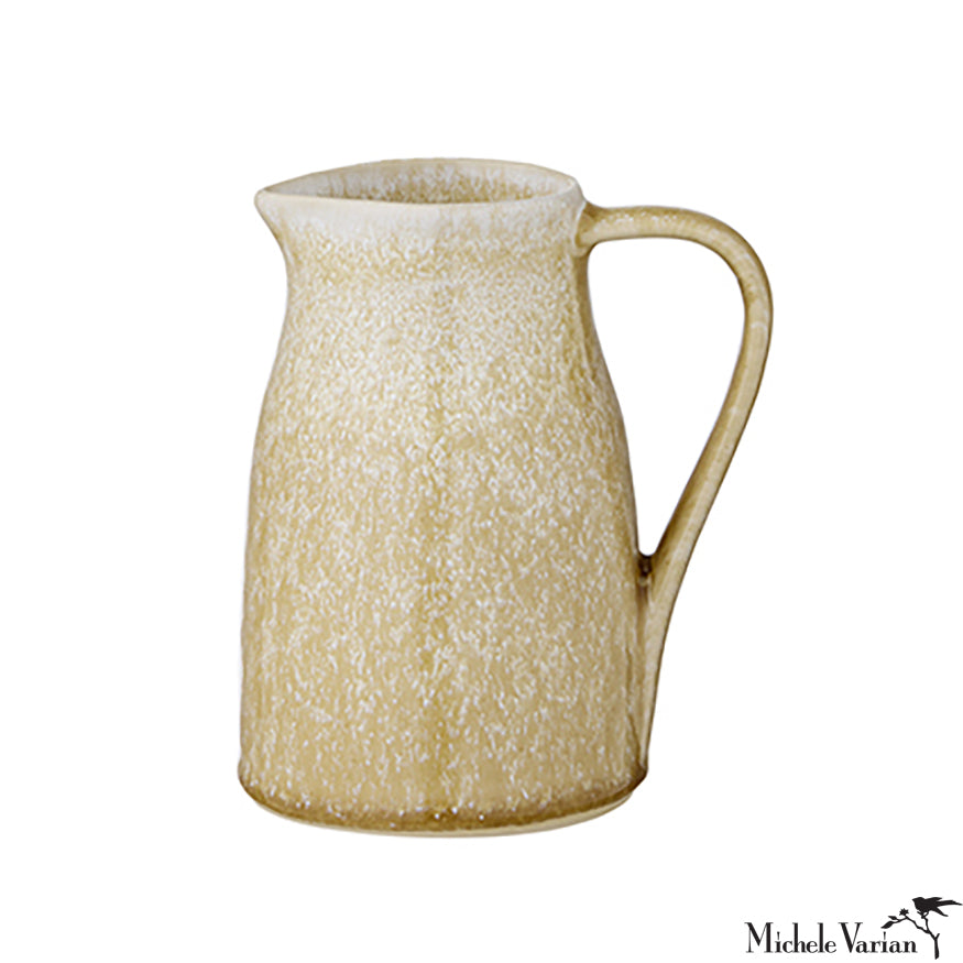 Ceramic Milk Jug with Jazzy Honey Glaze - Elegant Pouring Pitcher for Coffee, Tea & Breakfast - Perfect for Home, Cafe & Restaurant Use