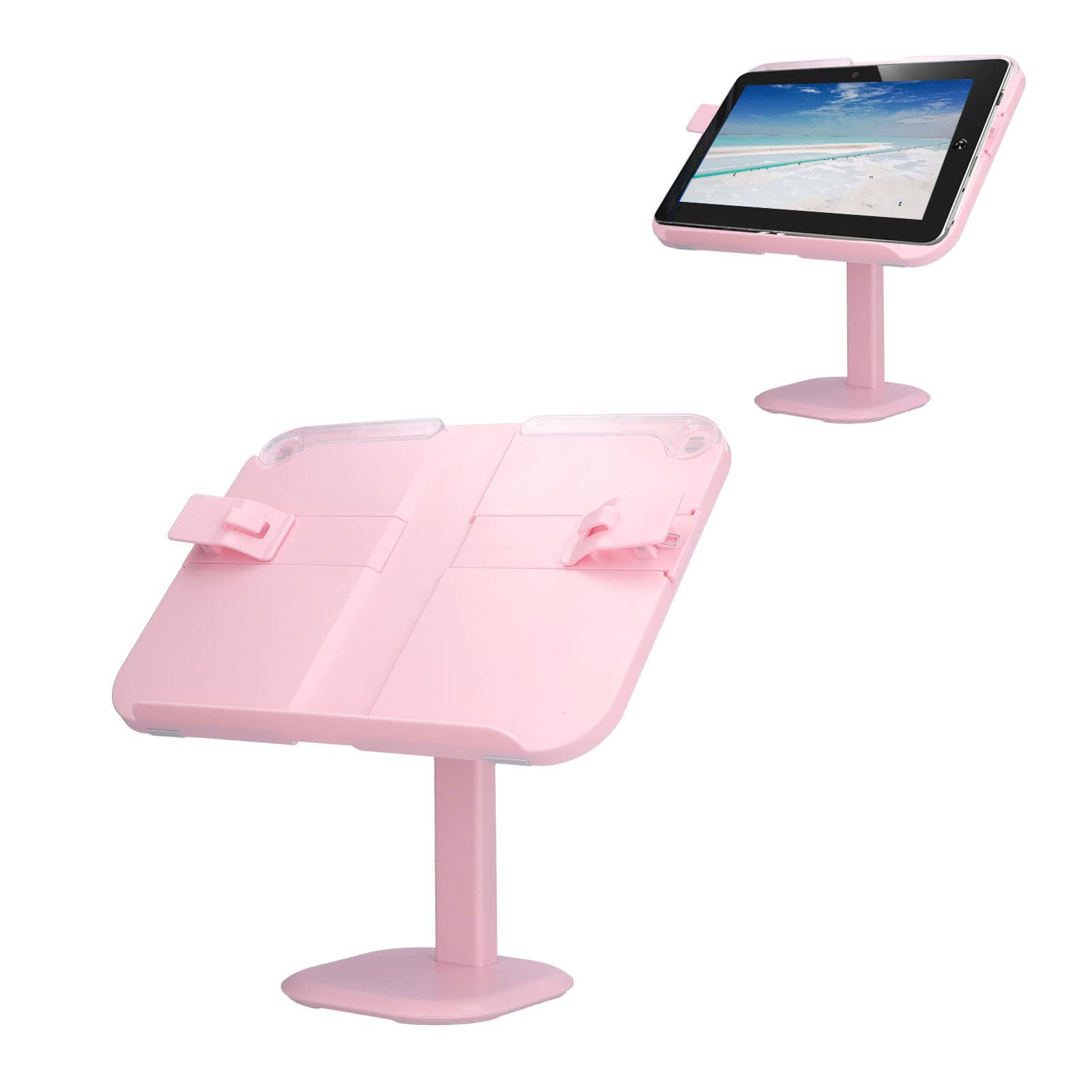 Adjustable Height Book Holder Stand - Pink Reading Rack for Kids, Perfect for Reading, Painting & Studying - Ideal for Desks, Beds & Classroom Use