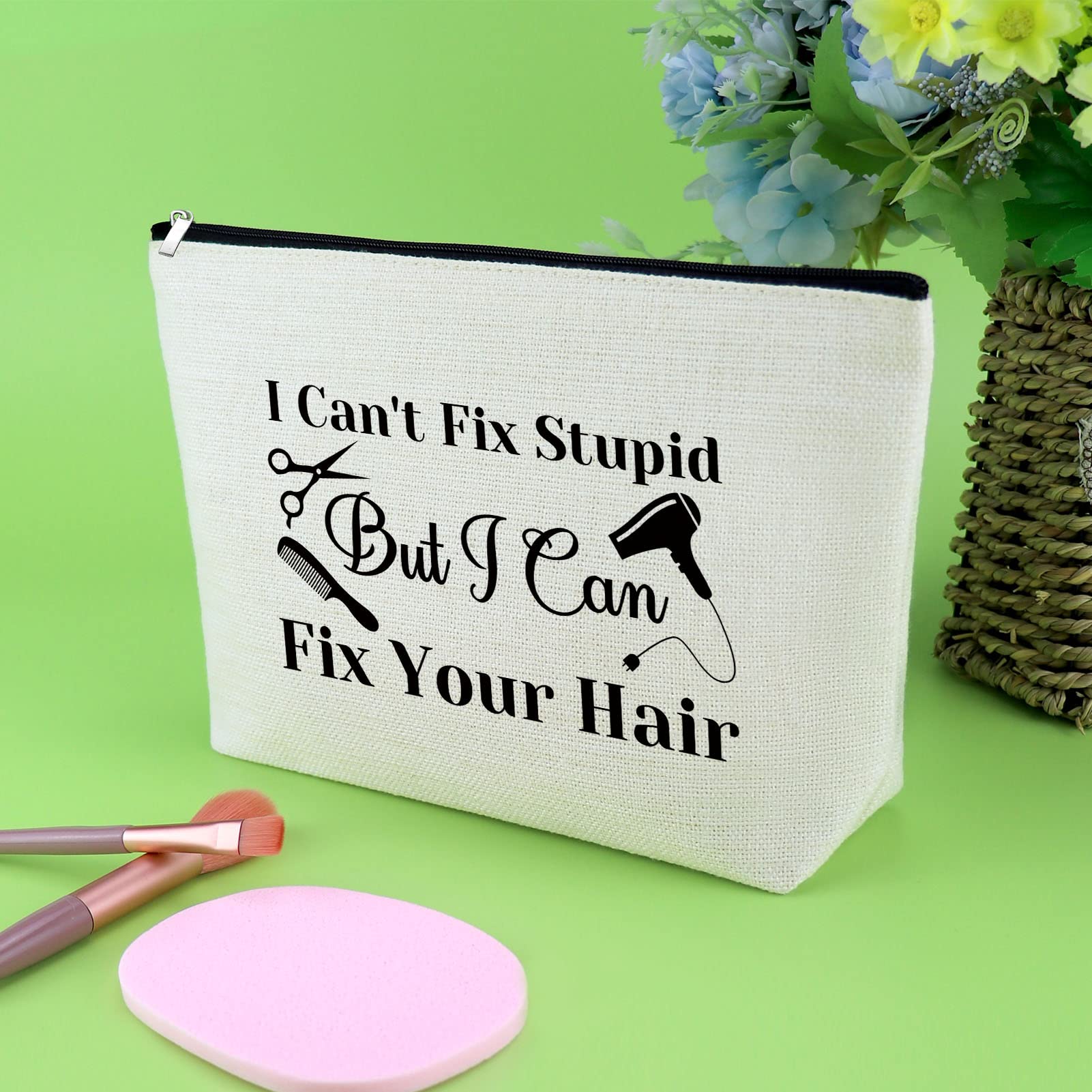 Funny Hair Stylist Gift Set - Makeup Bag & Cosmetic Pouch for Women | Perfect for Cosmetology Graduation, Salon Thank You Gifts, Retirement Presents & Friendship Tokens | Great for Daily Use, Travel & Professional Styling
