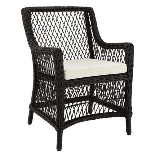 Artwood Marbella Outdoor Dining Chair - Black Twist - Weather-Resistant Patio Furniture for Garden, Poolside & Backyard Dining