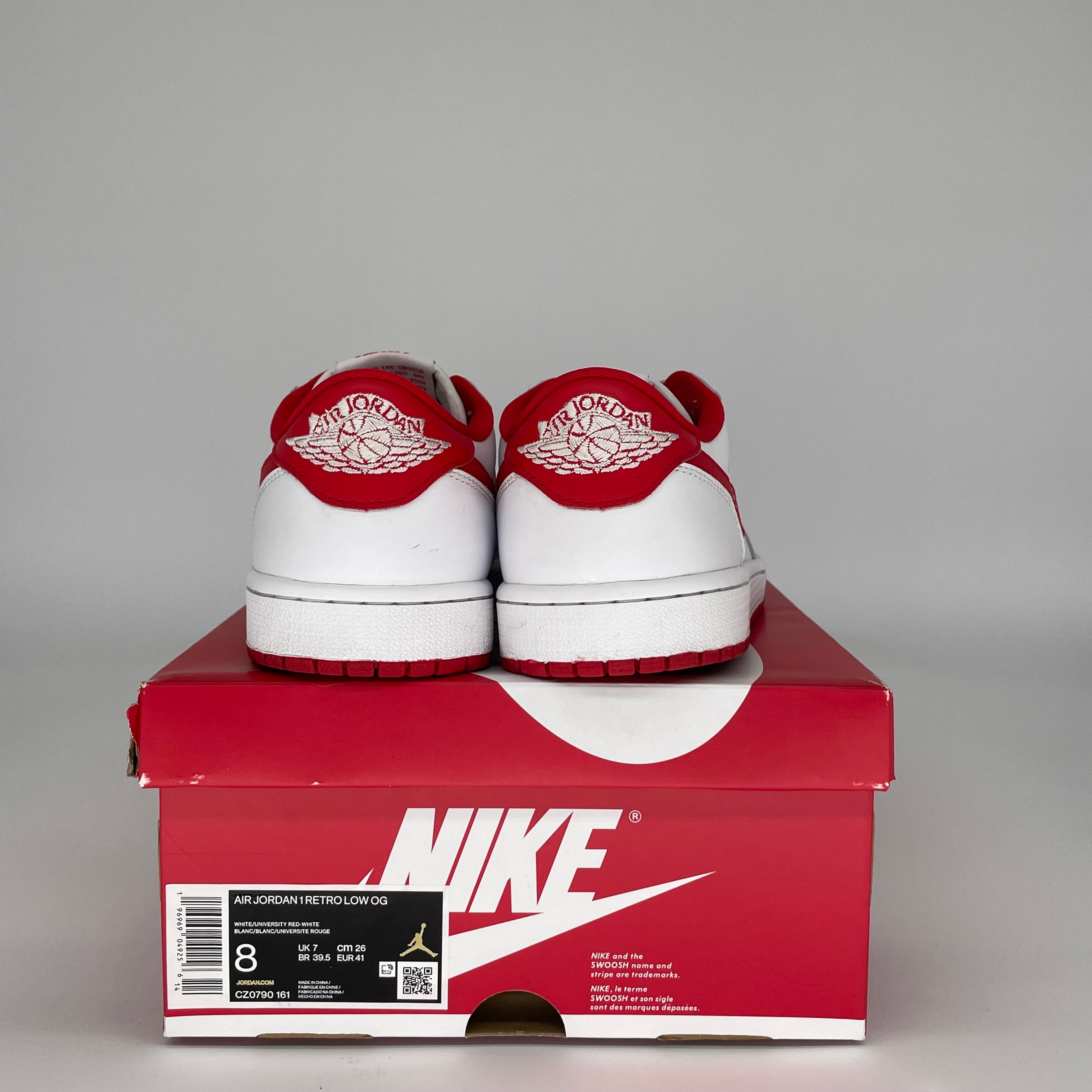 Air Jordan 1 Low University Red Men's Shoes - Size 8 (CZ0790-161) | Retro Basketball Sneakers for Casual Wear & Street Style