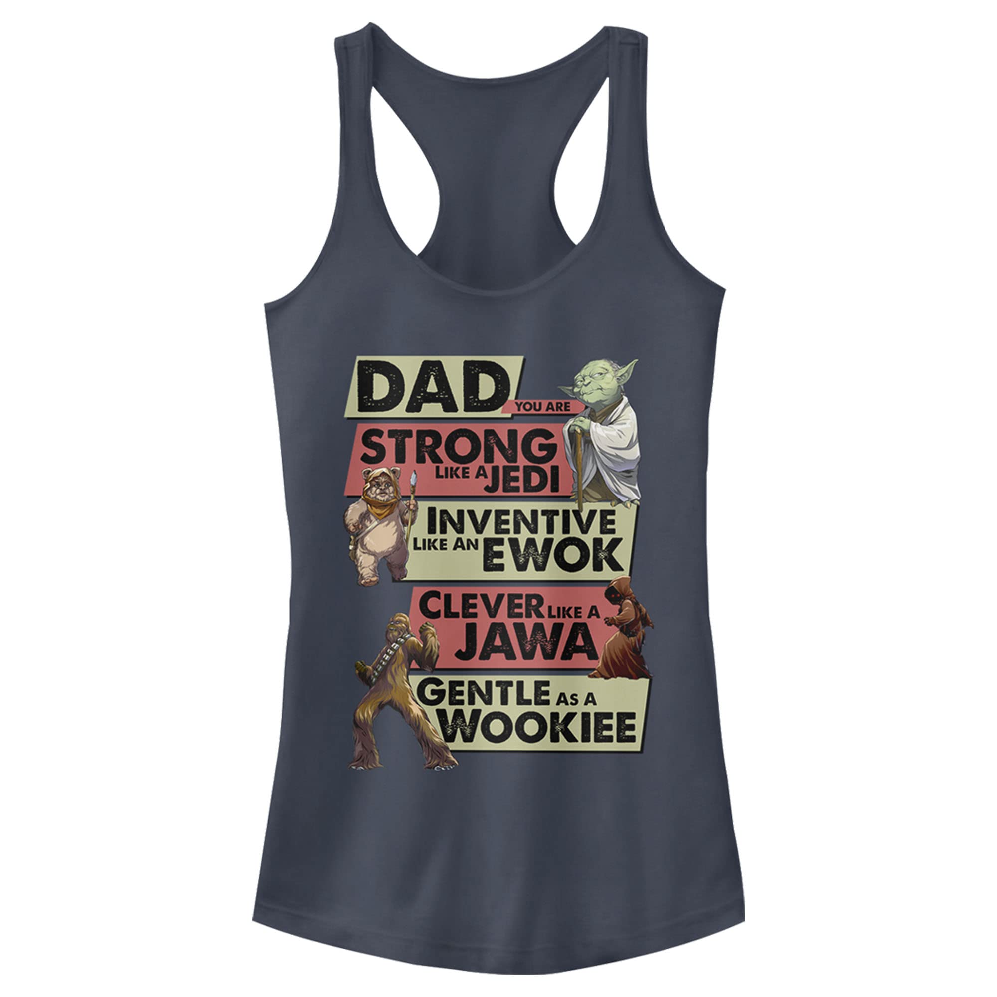 Star Wars Junior's Dad You Are Strong Inventive Clever Gentle Racerback Tank Top - Perfect for Cosplay, Father's Day Gifts & Star Wars Fans