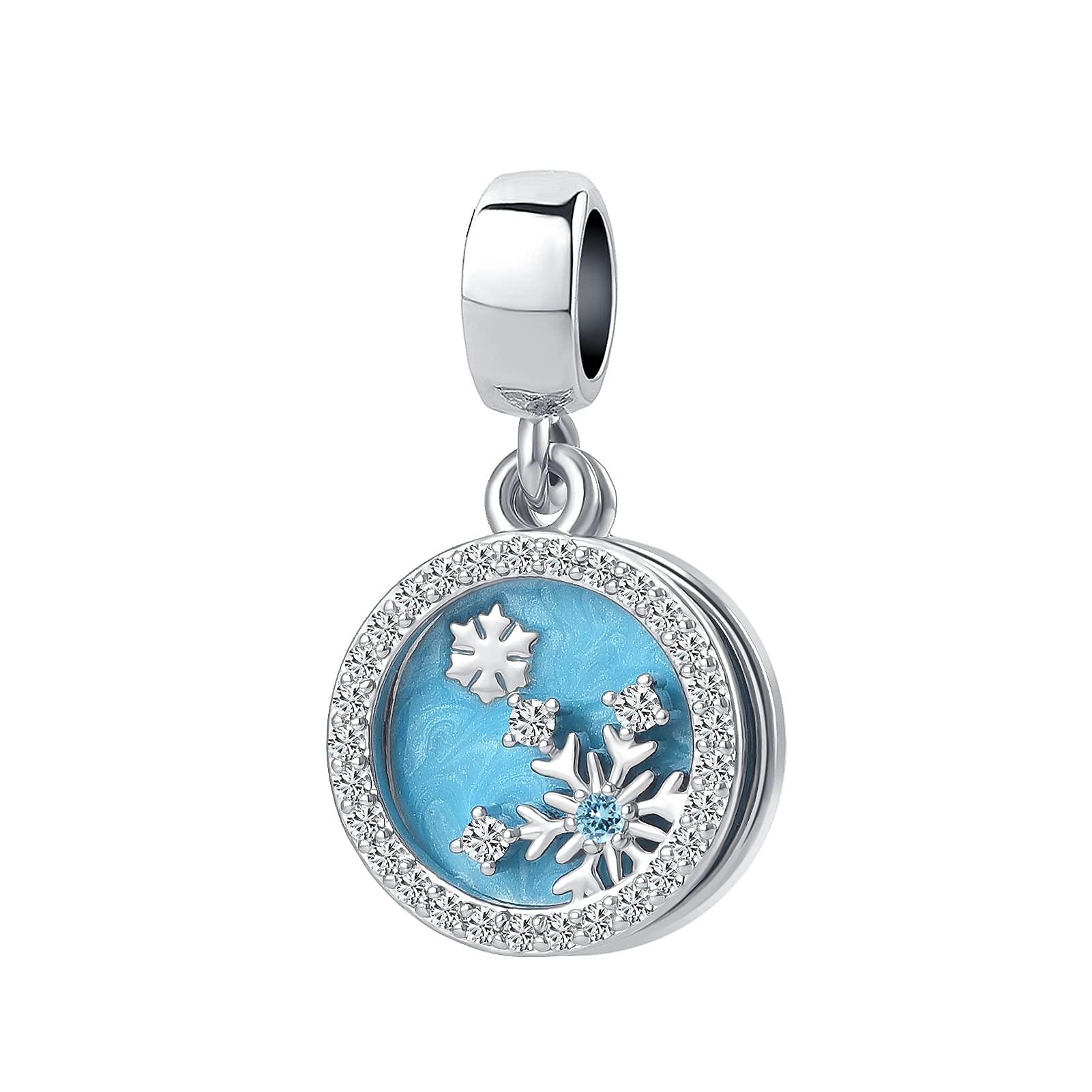DWJSu Snowflake Blue Sky Charm for Women's Jewelry - Perfect for Charms Bracelets & Necklaces - Ideal for Gifts, Holidays, and Everyday Wear