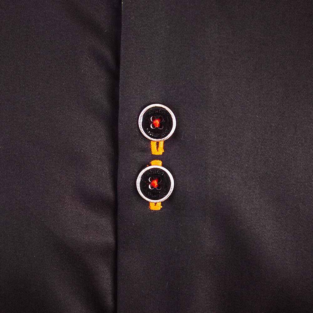 Premium Black Dress Shirts with Elegant Metallic Leaf Design - 100% Made in USA - Perfect for Business Meetings, Weddings & Formal Occasions