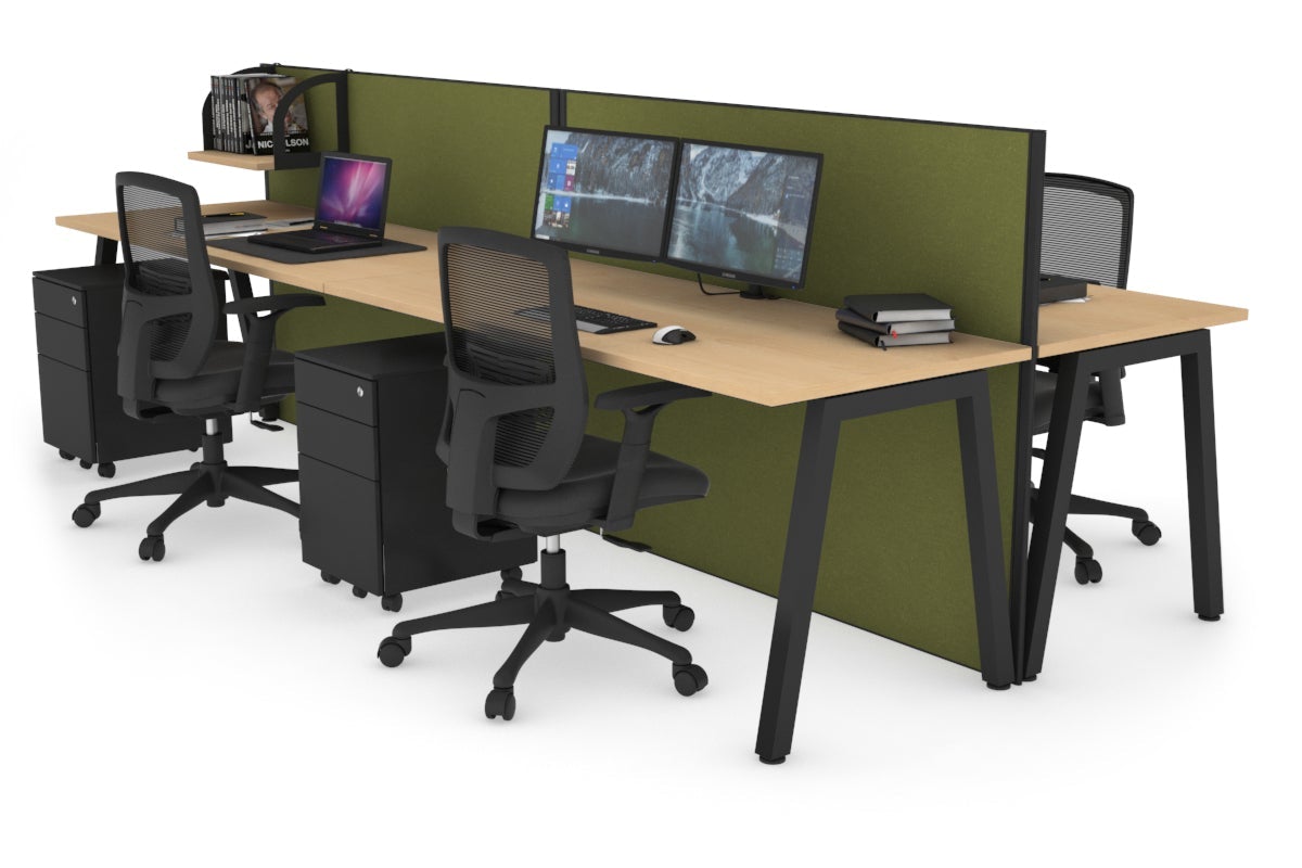 Horizon Quadro 4-Person Office Bench with A-Legs - 1600L x 700W Workstation for Collaborative Workspaces, Conference Rooms & Open Office Layouts