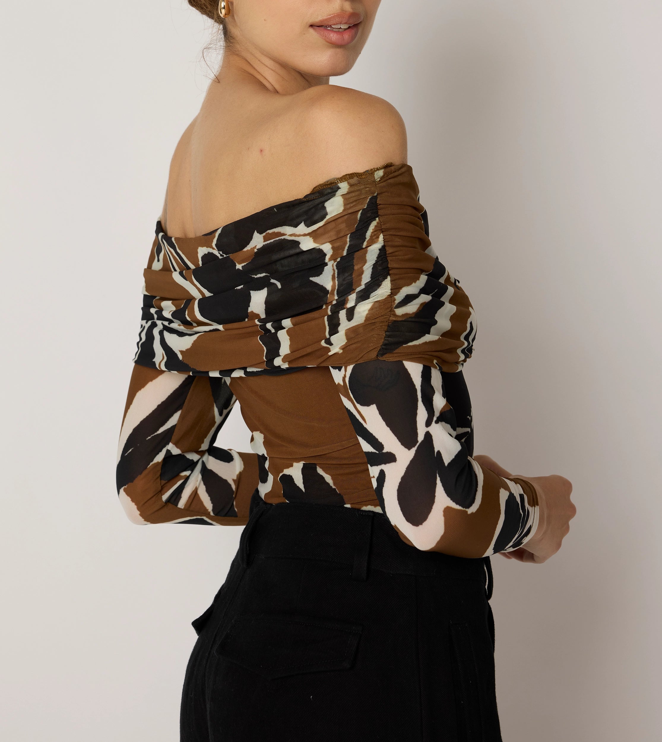 Penelope Top | Smoked Clover Floral Print Blouse - Women's Elegant Casual Shirt for Office, Date Night & Spring Outfits