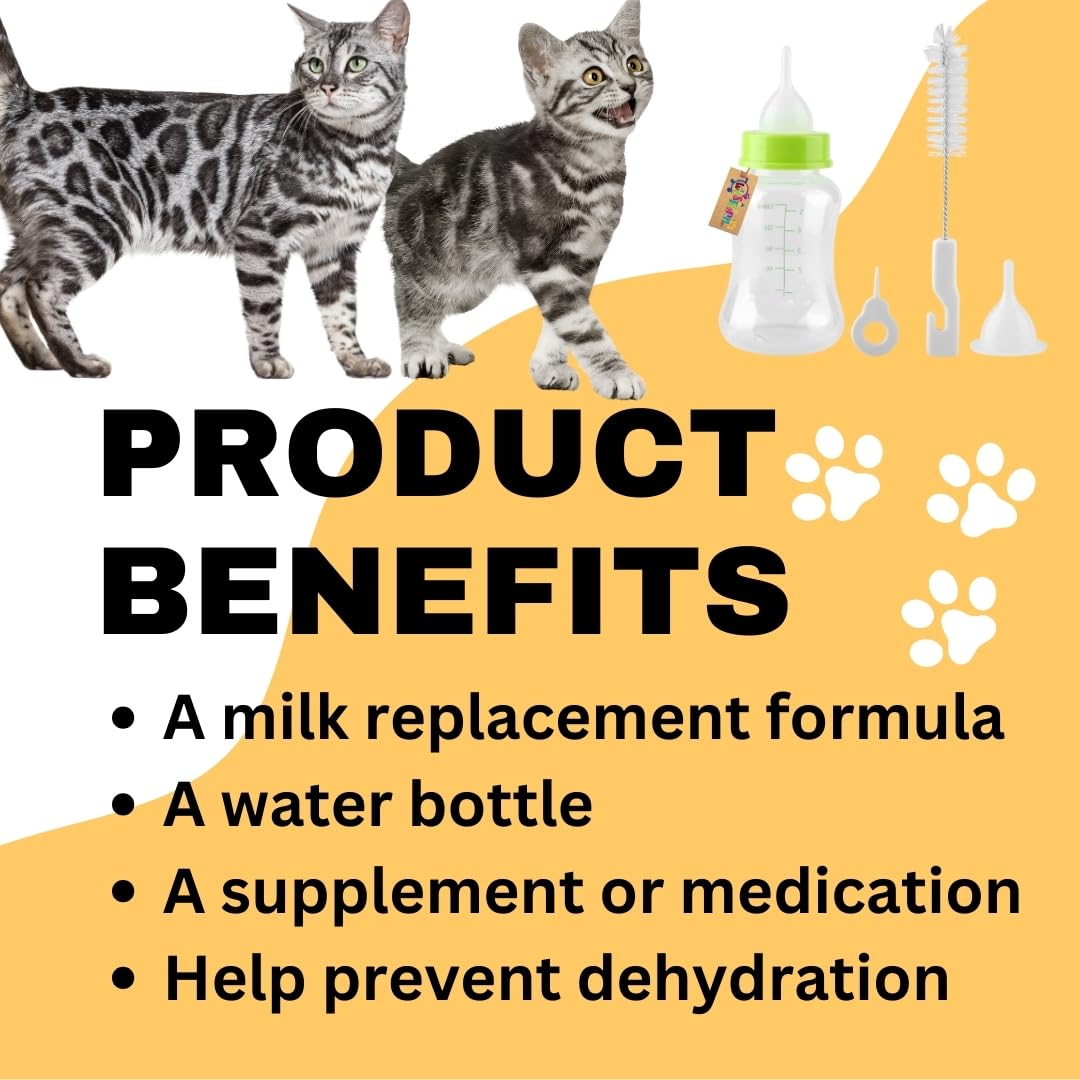 Western Era 150ml Kitten & Cat Milk Bottle - Easy-to-Clean Leak-Proof Pet Feeding Bottle, Travel-Friendly Design for Kittens & Cats, BPA-Free Safe Nursing Bottle (150ml) - Perfect for Newborn Kittens, Travel, and Home Feeding