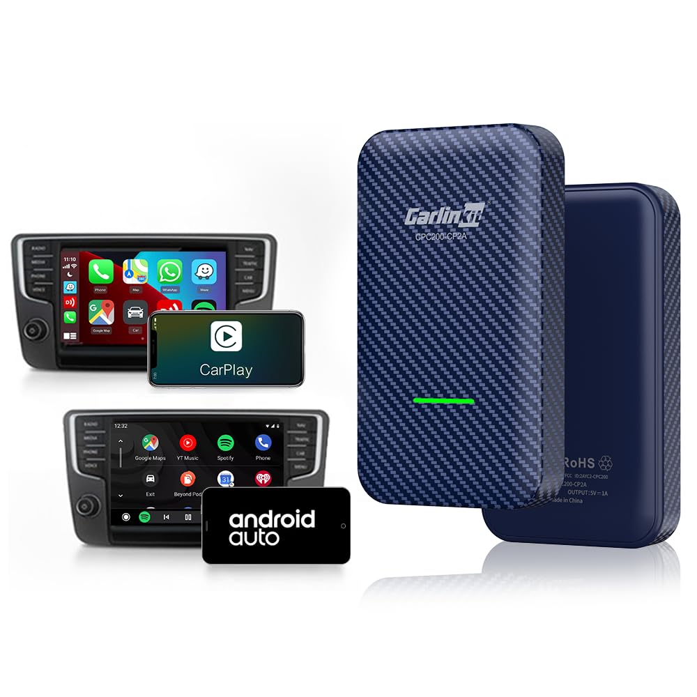Carlinkit 4.0 2025 Wireless CarPlay & Android Auto Adapter - Convert OEM Wired CarPlay to Wireless, 2-in-1 Dual System Support, 5GHz WiFi, OTA Upgrade - Perfect for Commuting, Road Trips & Hands-Free Driving