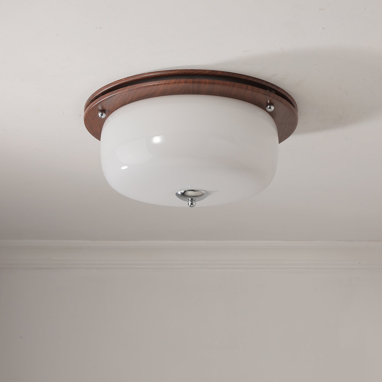 Modern Glass Dome Ceiling Light Fixture - Elegant LED Flush Mount Lighting for Living Room, Bedroom & Kitchen - Energy Efficient Home Decor