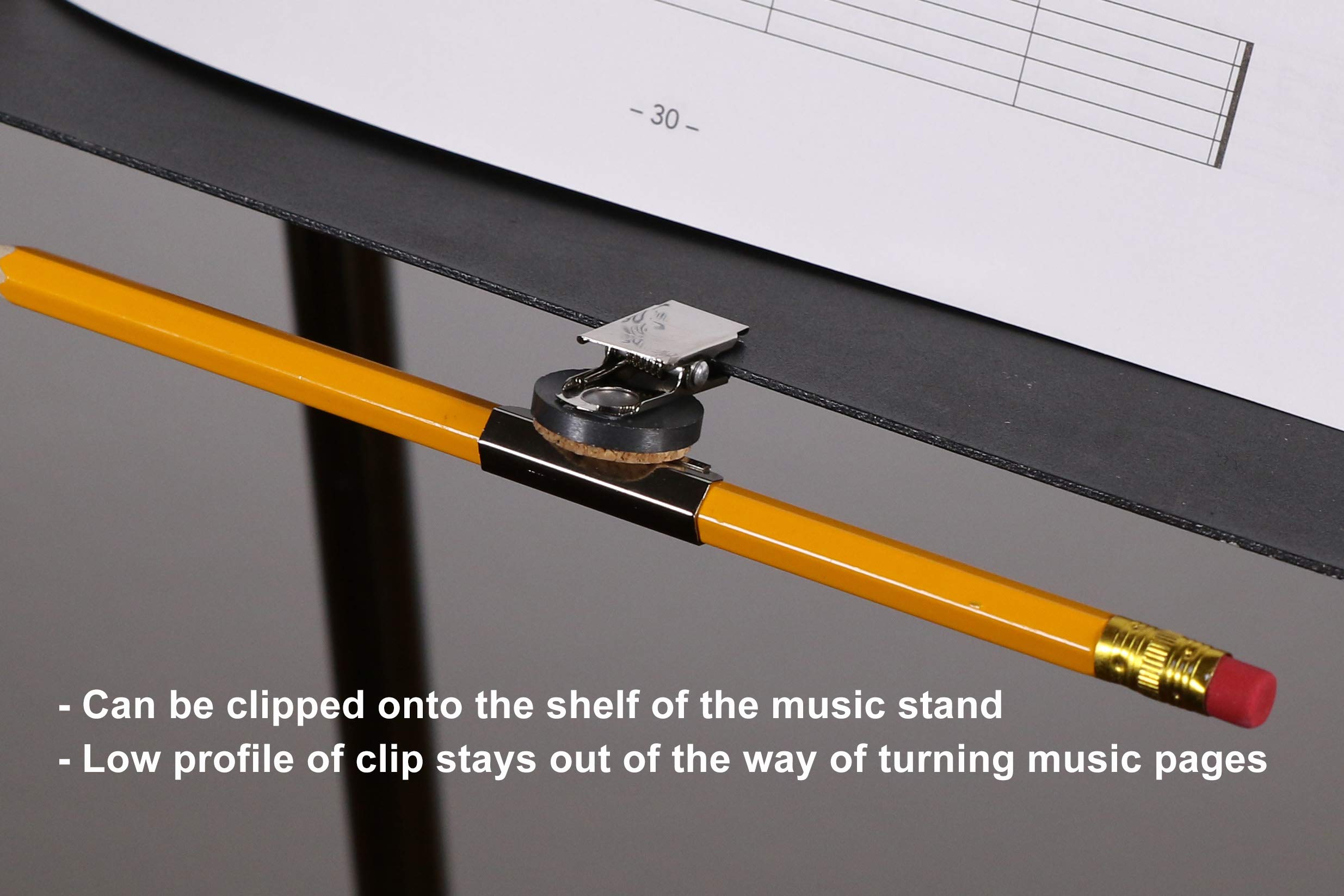 Magnetic Music Stand Pencil Holder Clip - Secure Pencils & Pens for Sheet Music - Perfect for Musicians, Students & Teachers During Practice & Performances