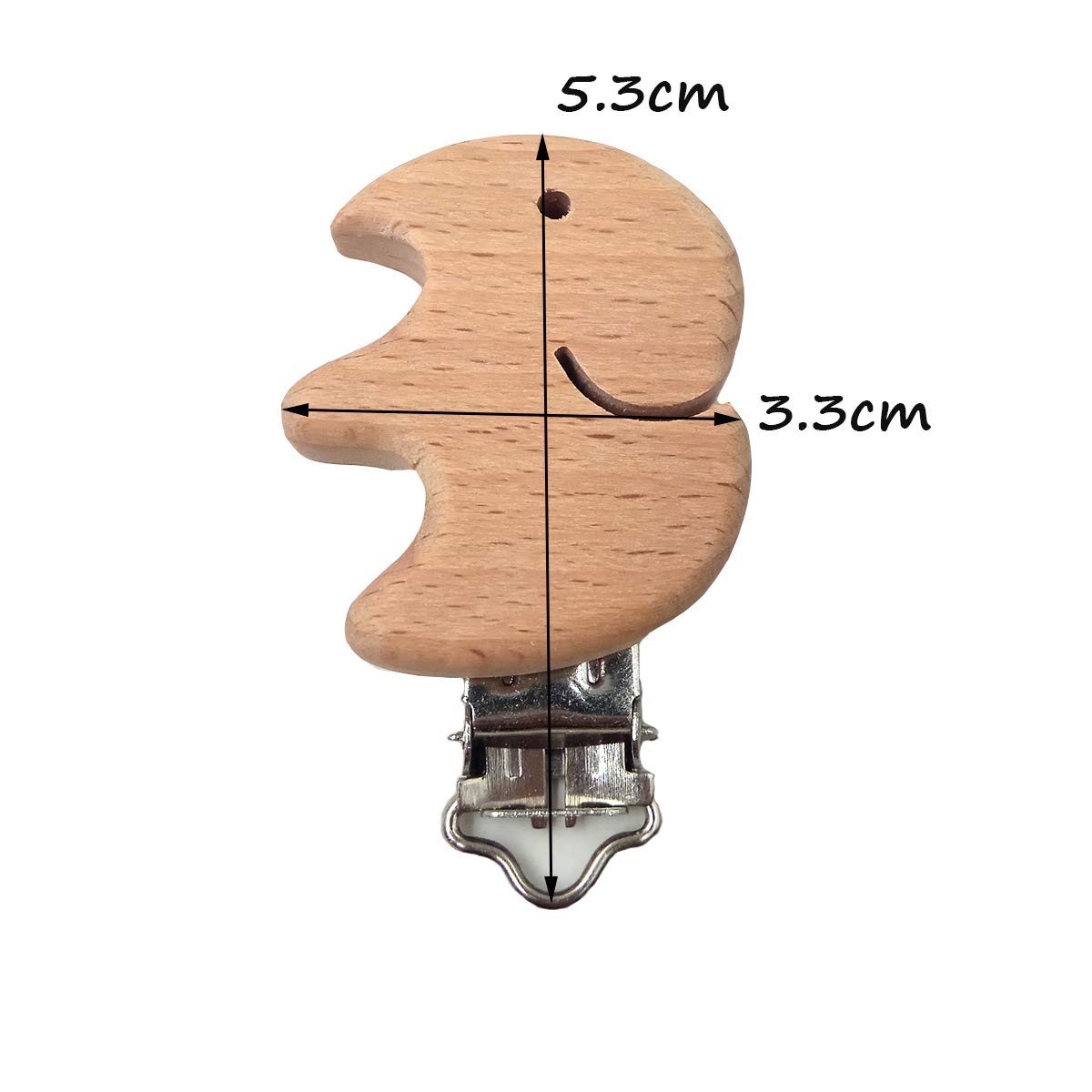 5pcs Natural Wooden Pacifier Clips - Cute Elephant Shaped Beech Wood Teether Holder for Babies, Safe & Non-Toxic Pacifier Accessory - Perfect for Nursery, Baby Shower Gifts & Daily Use