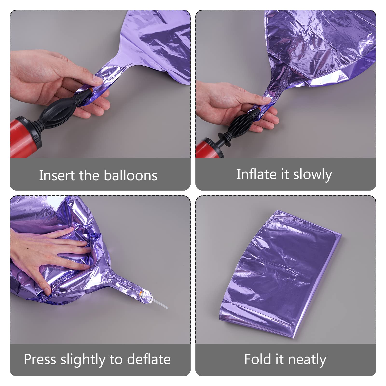 PartyWoo 6-Pack 22 Inch Giant 4D Pearl Purple Foil Balloons - Large Round Mylar Balloons for Birthday Party Decorations, Wedding Decor, Baby Shower & Anniversary Celebrations - Elegant Metallic Balloon Set for Indoor/Outdoor Events
