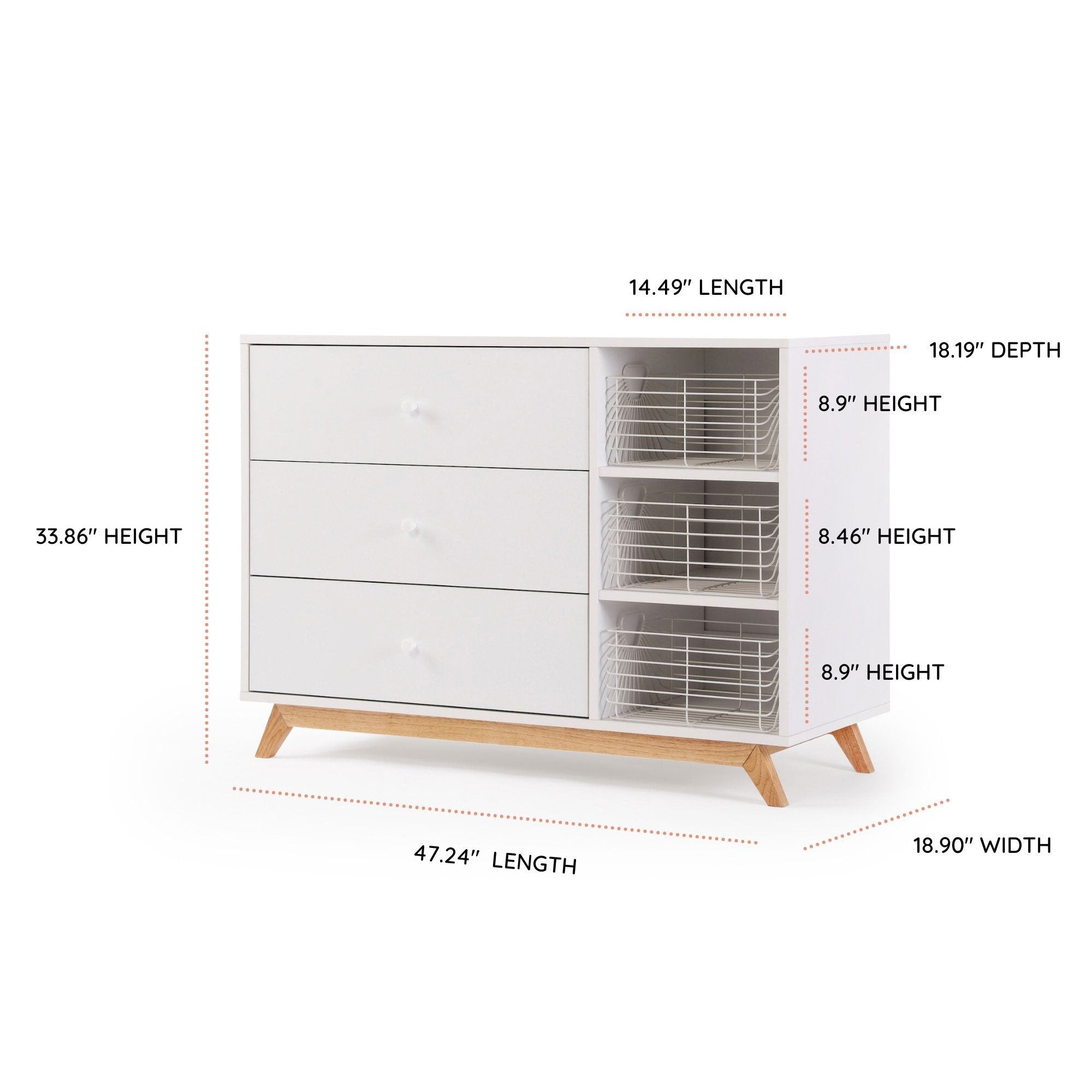 Stylish 3-Drawer Dresser for Bedroom - Modern Wooden Chest of Drawers for Home Organization | Perfect for Bedroom, Living Room & Dorm Storage