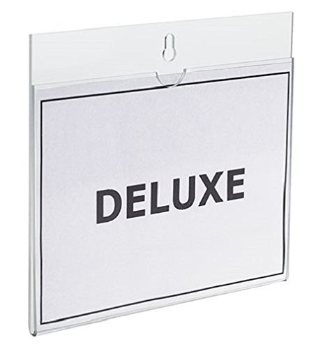 Source One Deluxe Ez-Change Landscape Wall Mount Sign Holder & Picture Frame - 11 x 8.5 Inches - Perfect for Retail Displays, Restaurant Menus, Office Notices & Home Decor