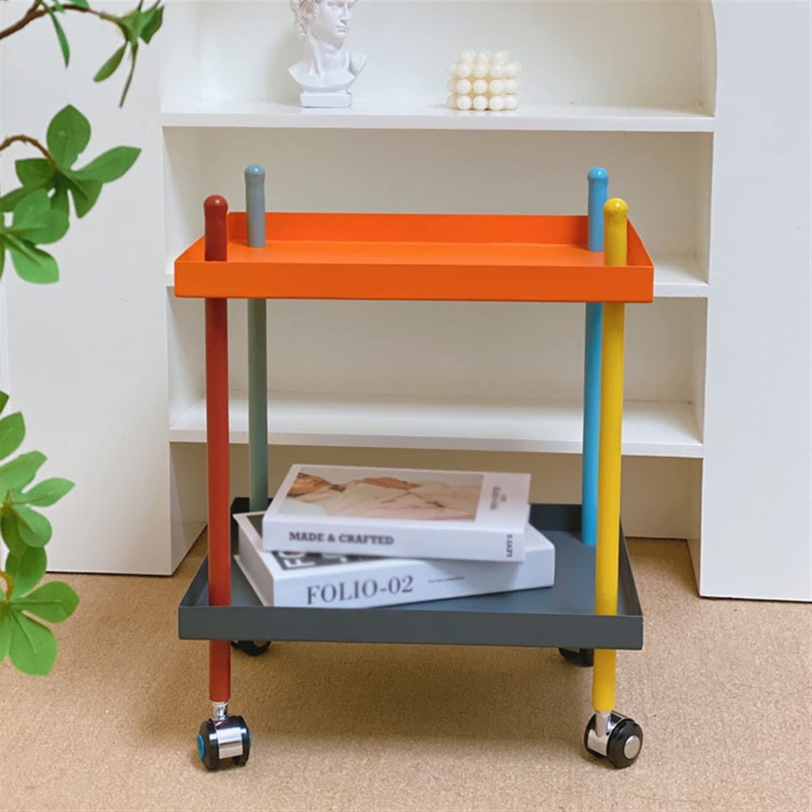 2-Tier Iron Side Table - Small End Table for Living Room, Bedroom, or Office | Perfect as Coffee Table, Sofa Table, Nightstand, or Tea Table | Modern & Space-Saving Design for Home Decor