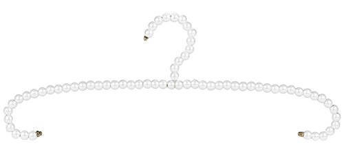 Only Hangers® Pearl Bead Hangers - Pack of 5 | Premium Closet Organizers for Dresses, Blouses & Delicate Clothing | Perfect for Home, Boutique & Wedding Dress Storage