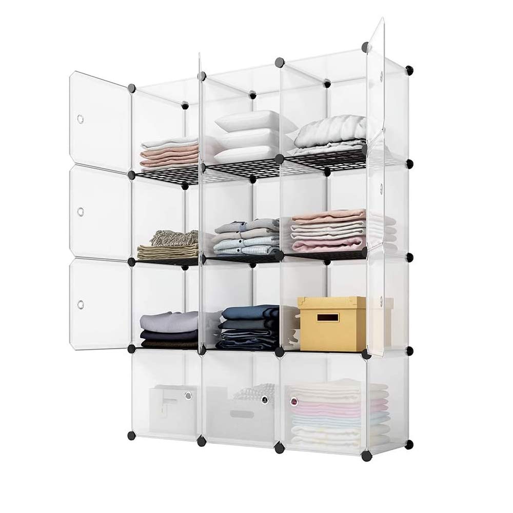 Ochine 6-Cube White Storage Organizer - DIY Closet Cabinet, Bookshelf & Square Plastic Shelves for Home, Office, Bedroom, Living Room & Garden - Perfect for Organizing Toys, Books, Clothes & Decor (Ships from USA)